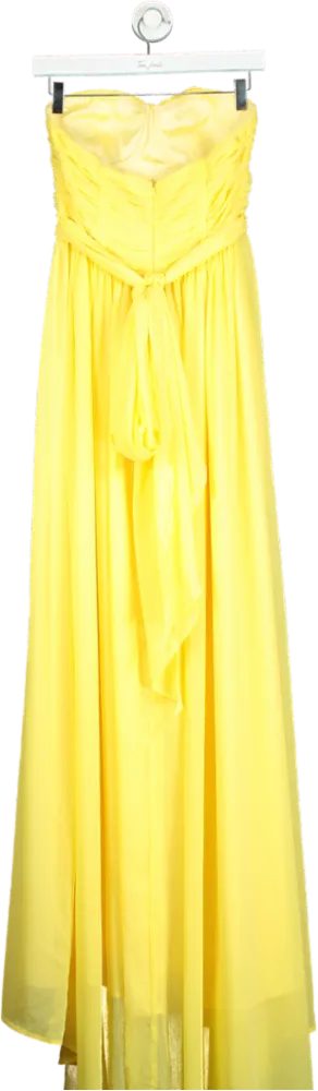 Coast Yellow Corset Drape Chiffon Bridesmaids Maxi Dress UK 10