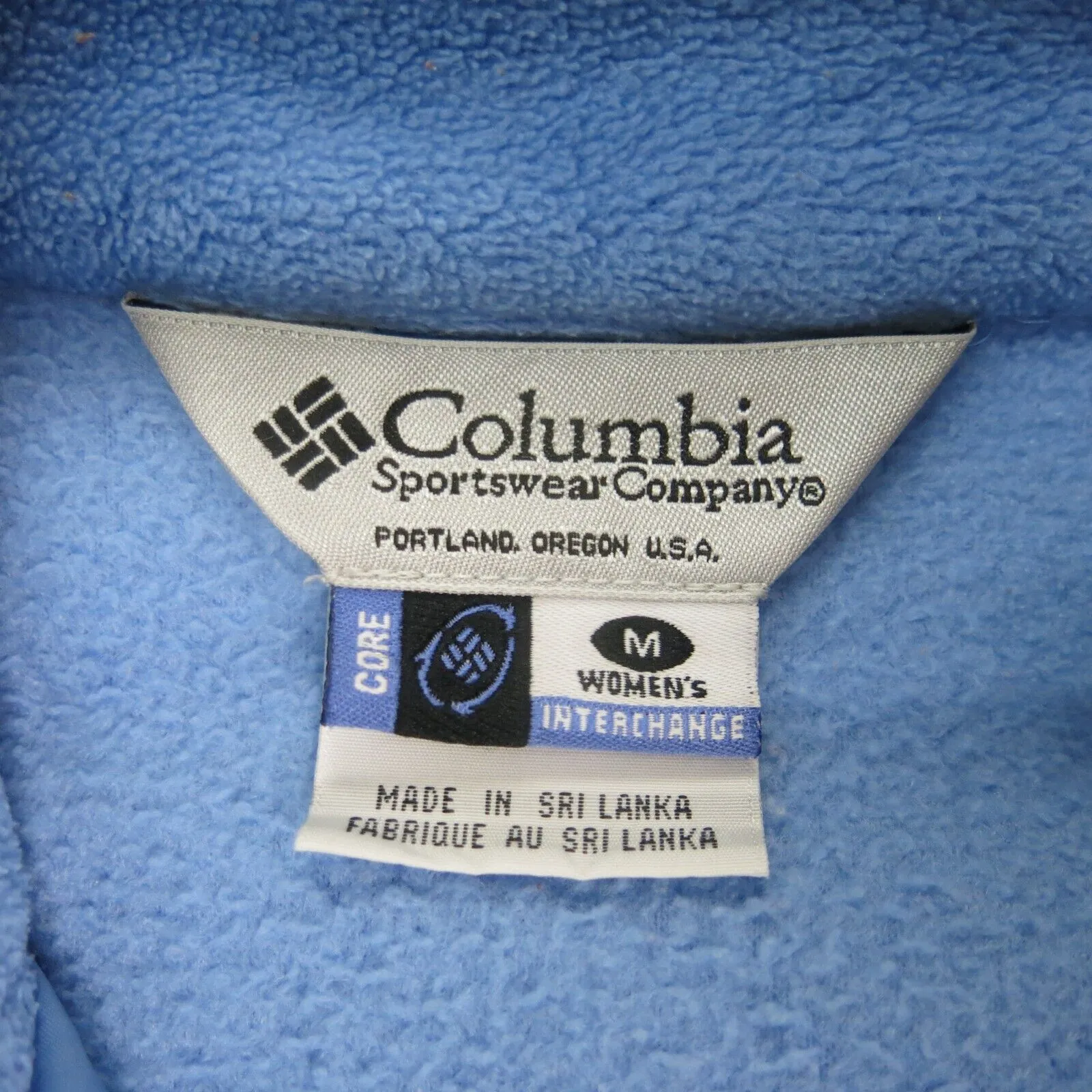 Columbia Womens Fleece Jacket Full Zip Up Long Sleeve Pockets Blue Size Medium