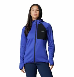 Columbia Womens Triple Canyon Grid Fleece Hooded Full Zip Jacket, Clematis Blue, L