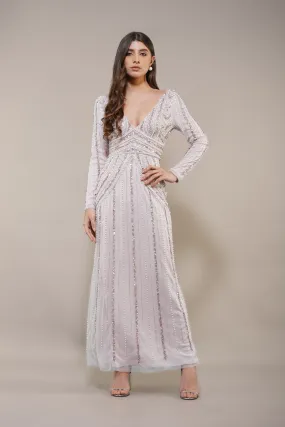 Cordelia Embellished Maxi Dress in Powder Pink