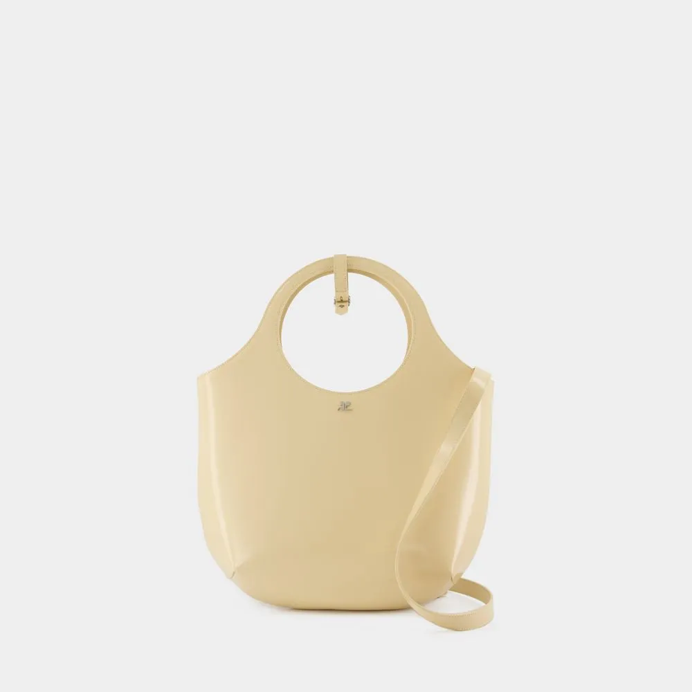 COURREGÈS Chic Medium Iced Yellow Leather Shoulder Bag