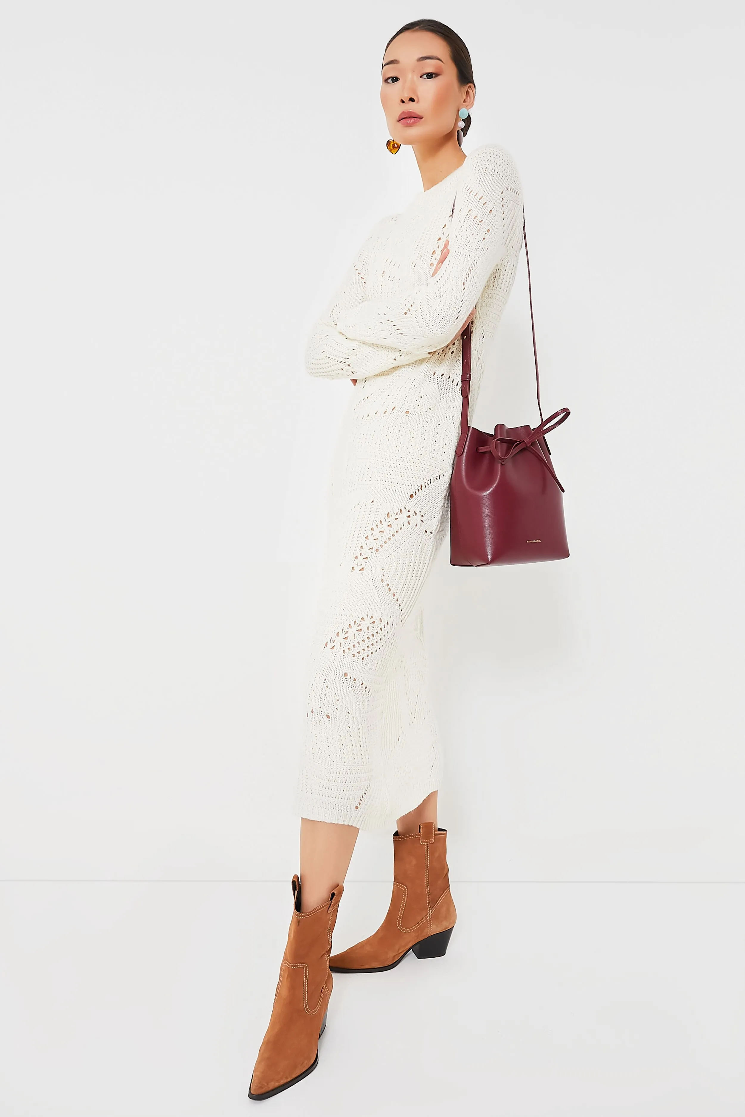 Cream Knit Maxi Dress