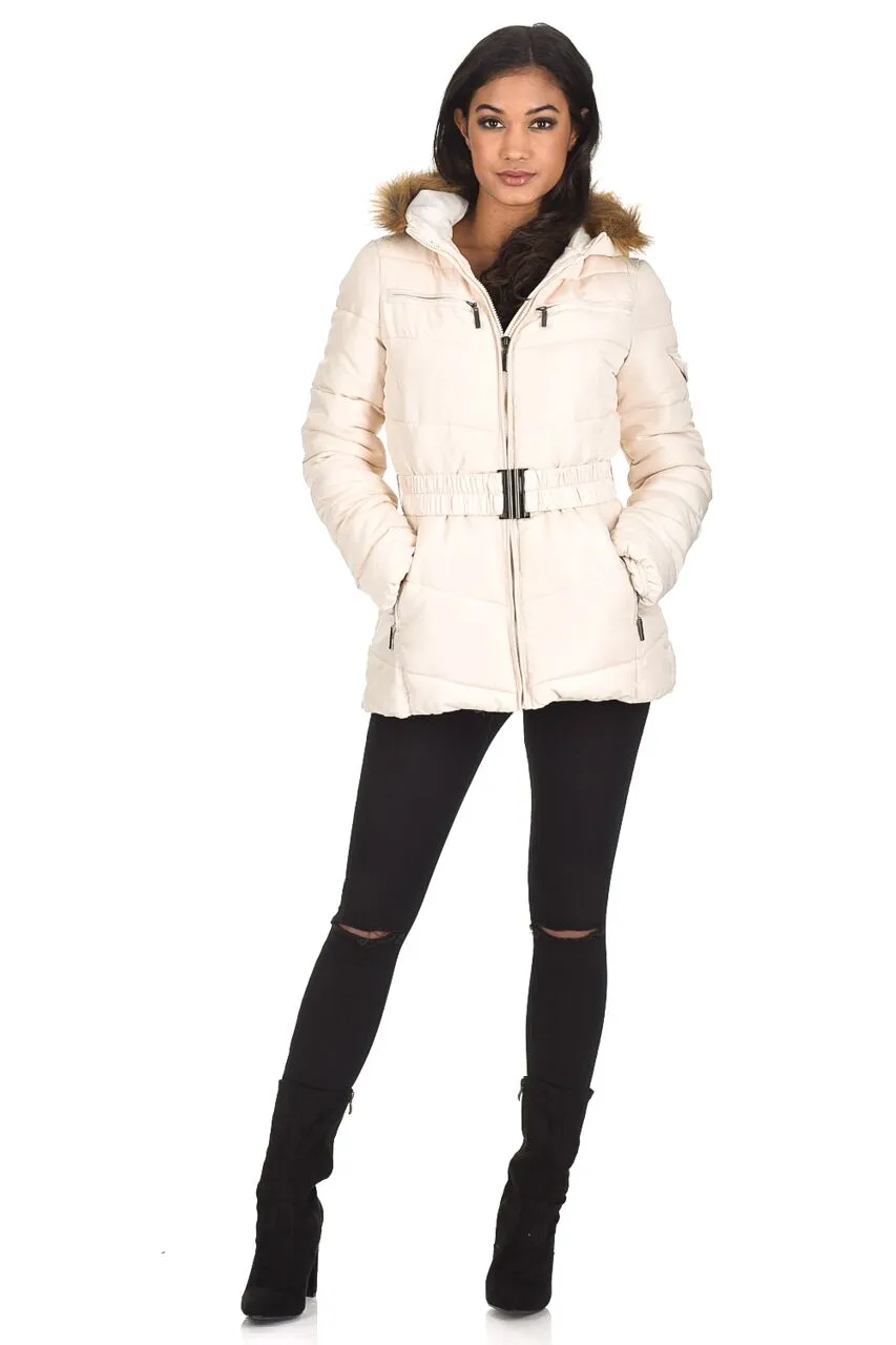 Cream Padded Puffer Jacket