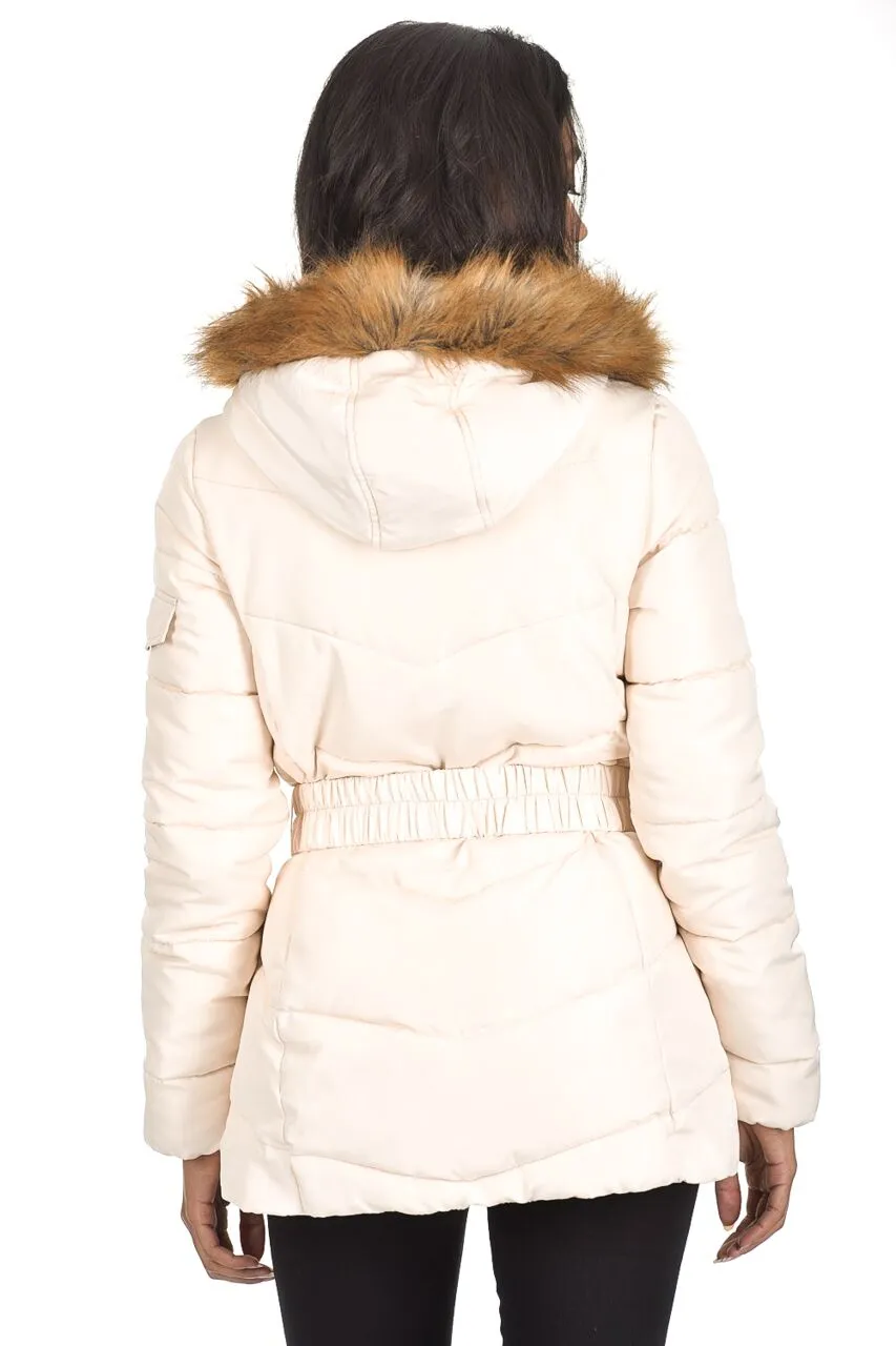 Cream Padded Puffer Jacket