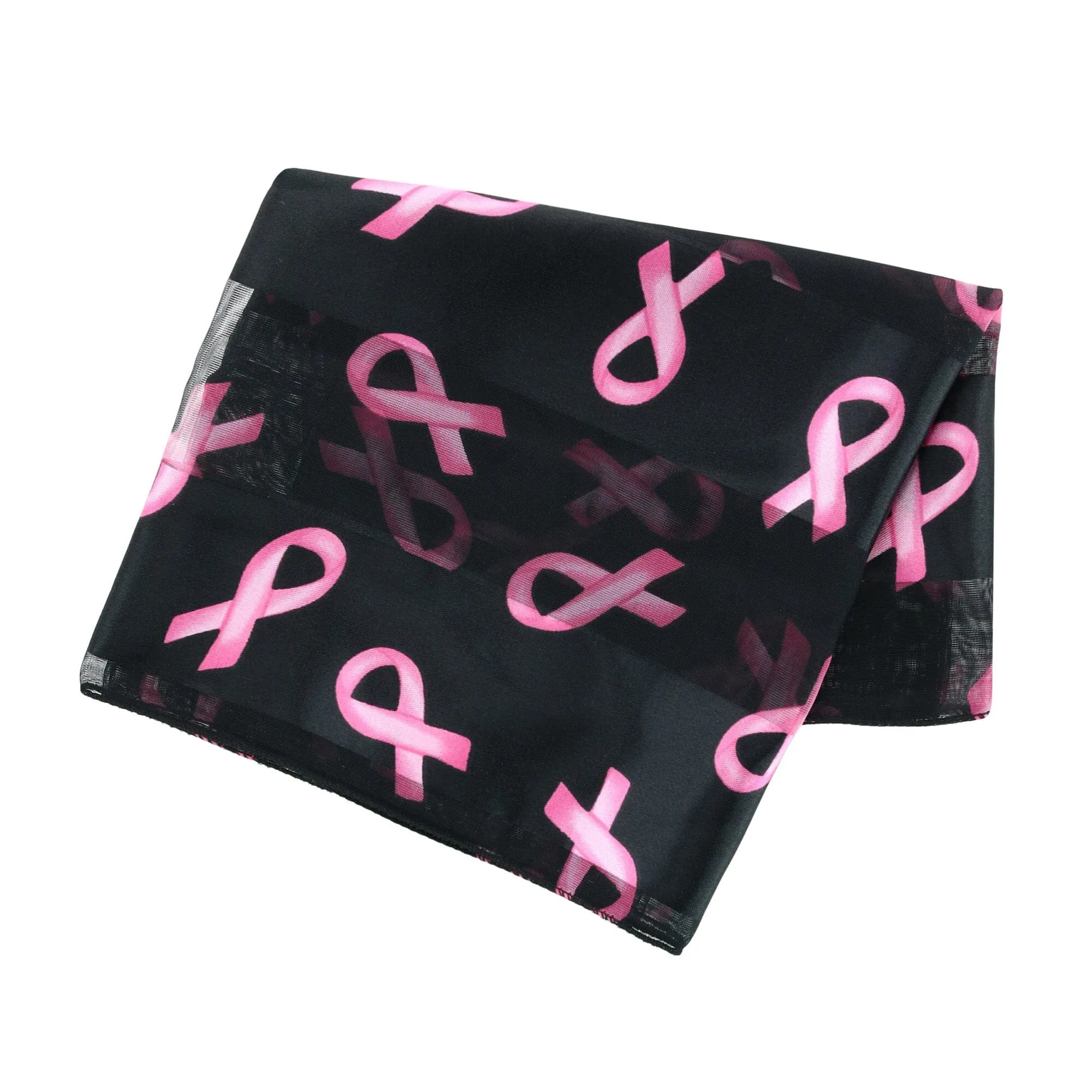 CTM® Women's Breast Cancer Ribbon Print Lightweight Scarf