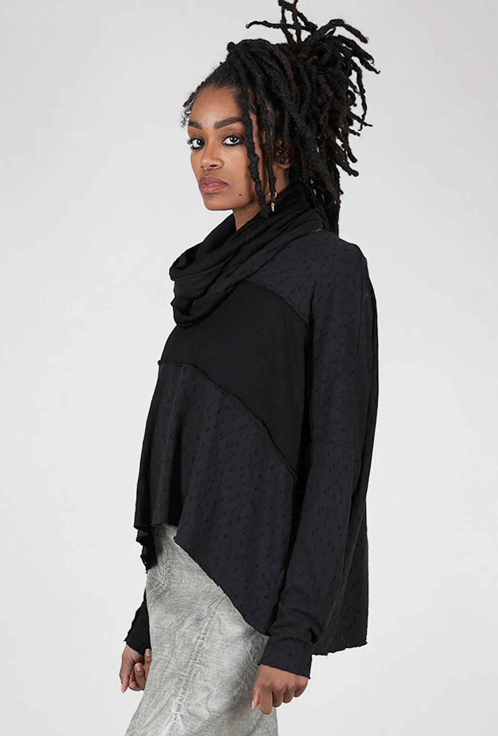 Devna Snood Top, Faded Black