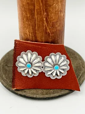 Earrings/Stud- Navajo Sterling Concho