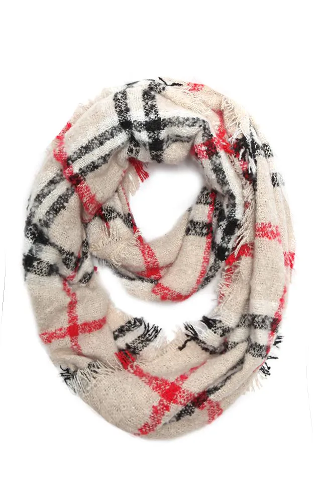 EAS9484 Plaid Infinity Scarf