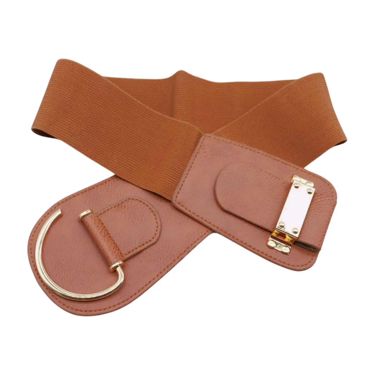 Elastic Wide Waisted Hook Buckle Belt