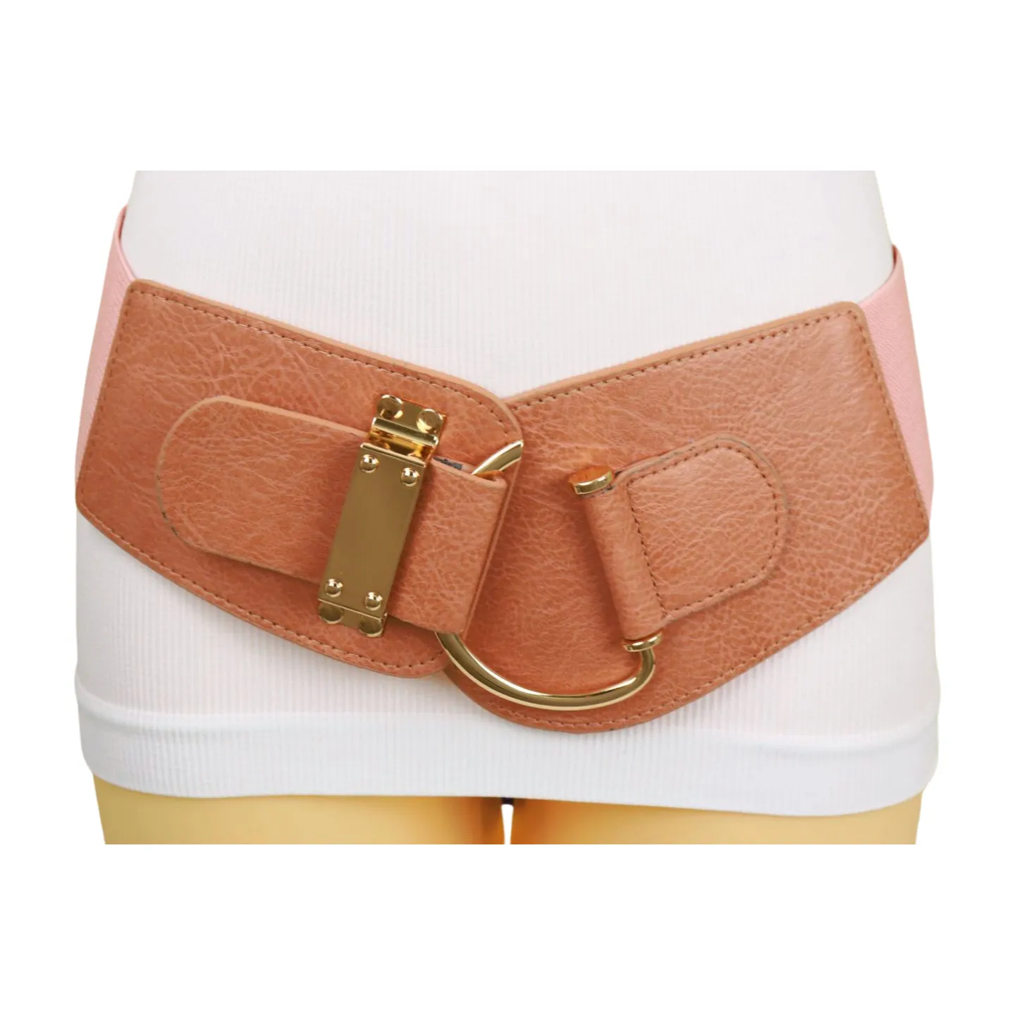 Elastic Wide Waisted Hook Buckle Belt