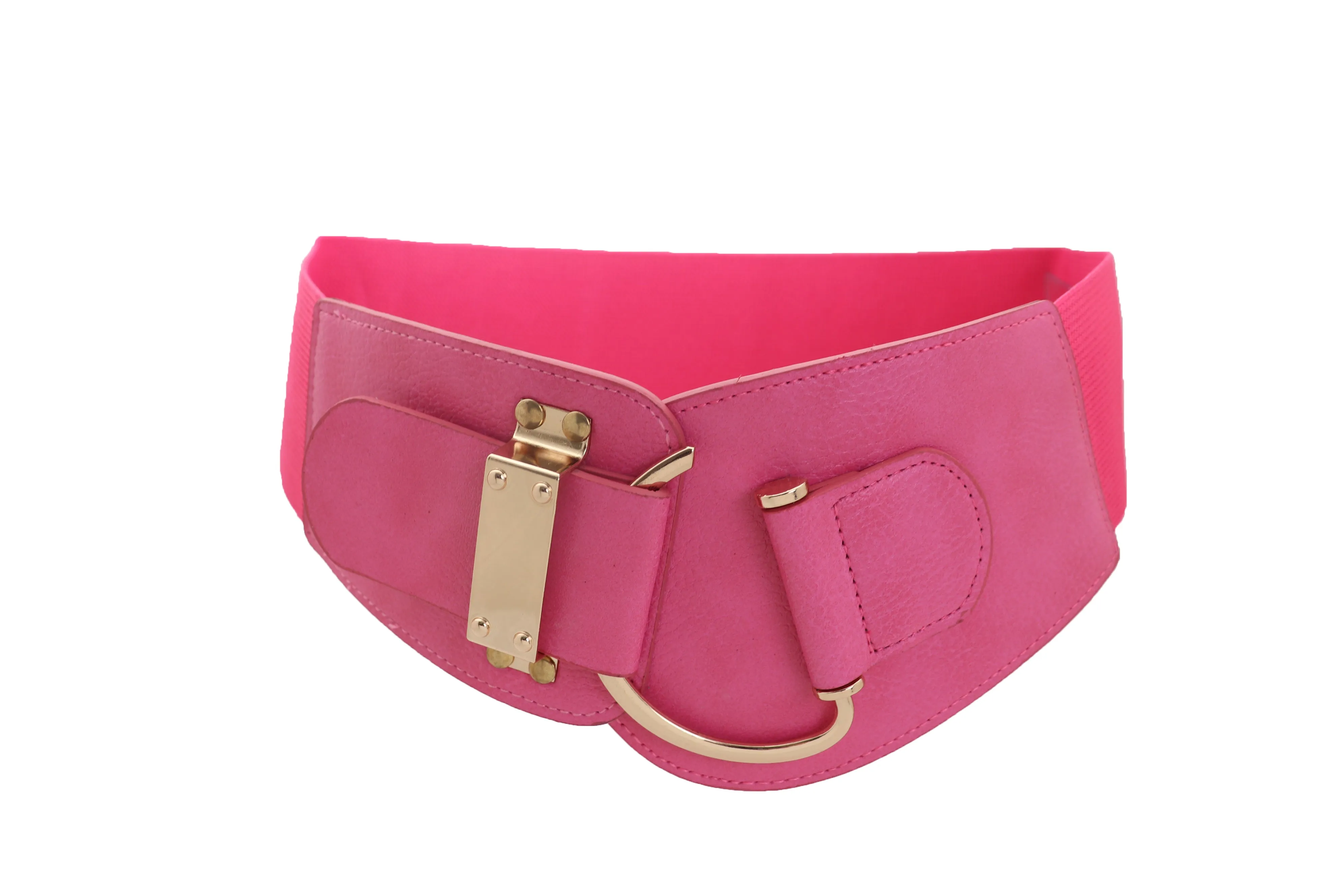 Elastic Wide Waisted Hook Buckle Belt