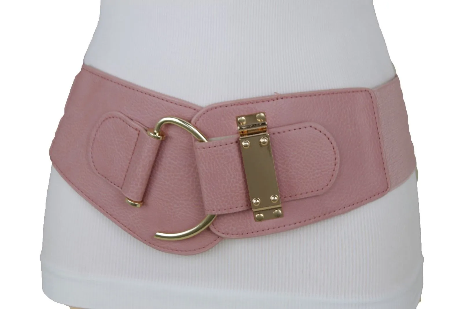 Elastic Wide Waisted Hook Buckle Belt