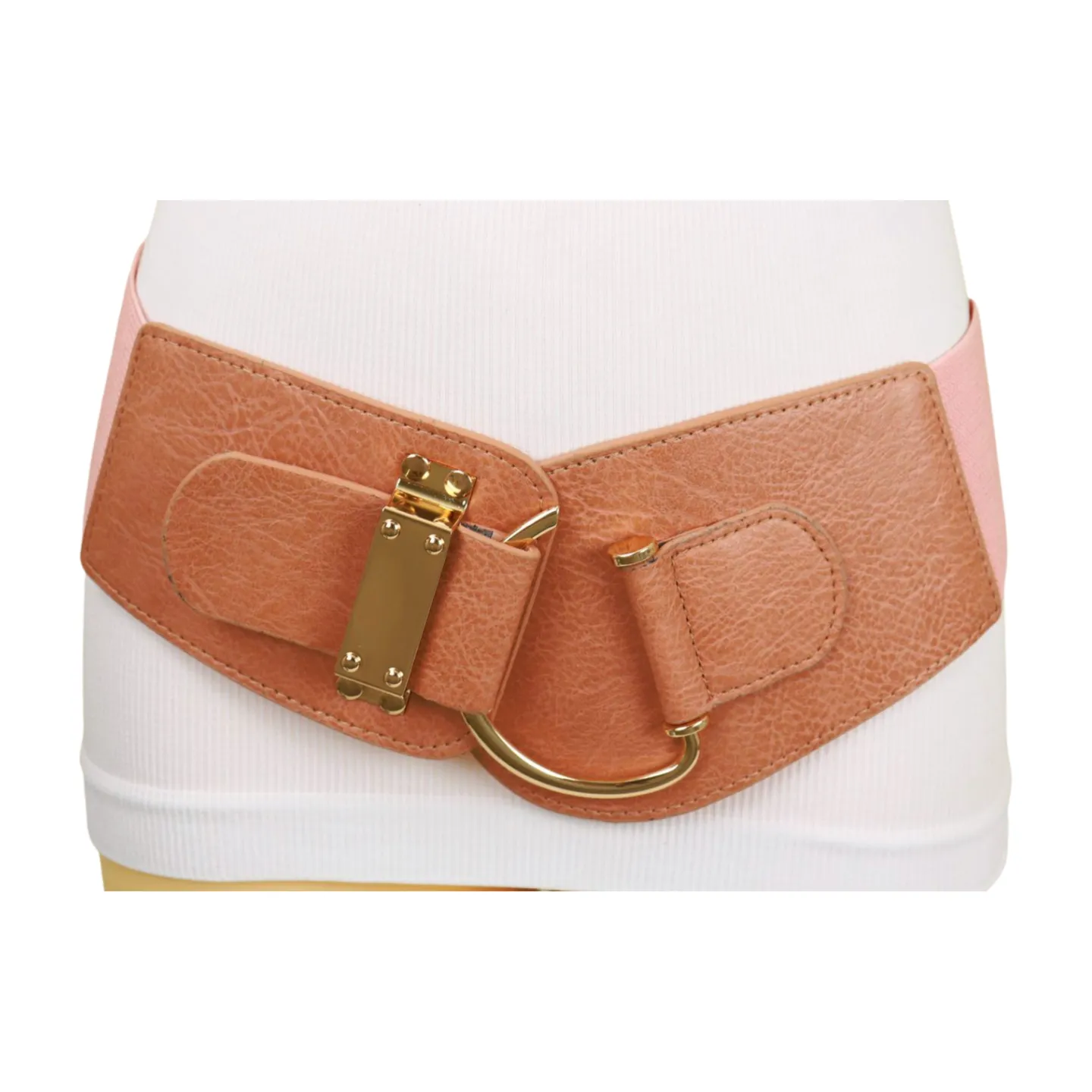 Elastic Wide Waisted Hook Buckle Belt