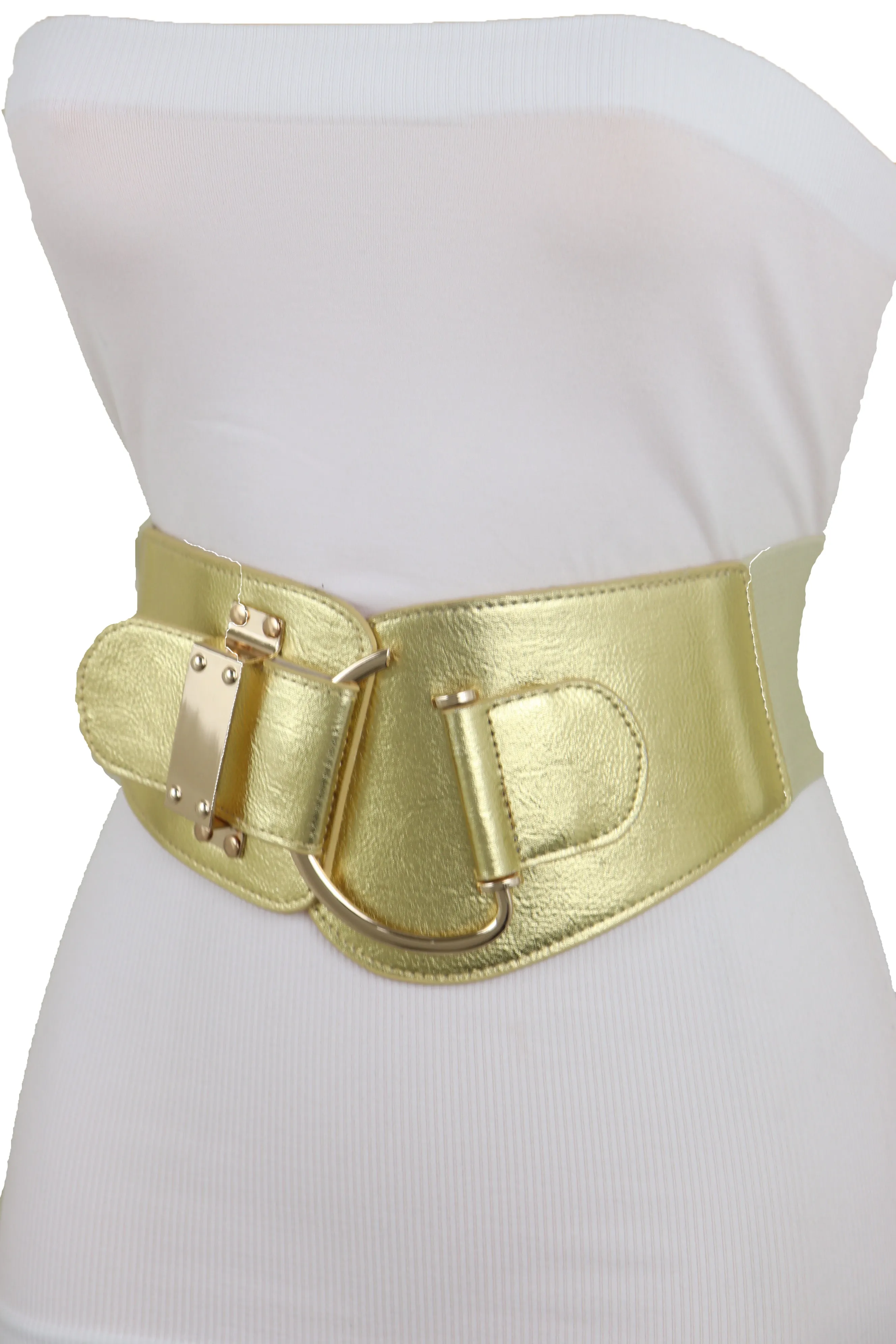 Elastic Wide Waisted Hook Buckle Belt