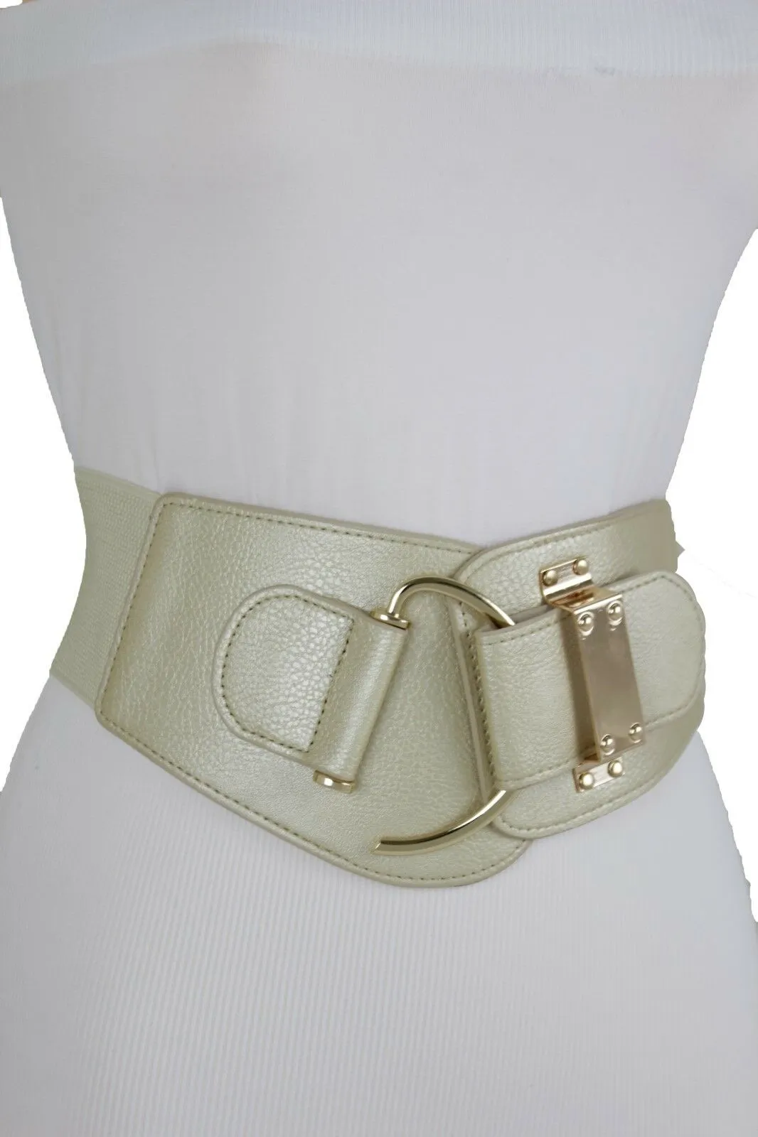 Elastic Wide Waisted Hook Buckle Belt