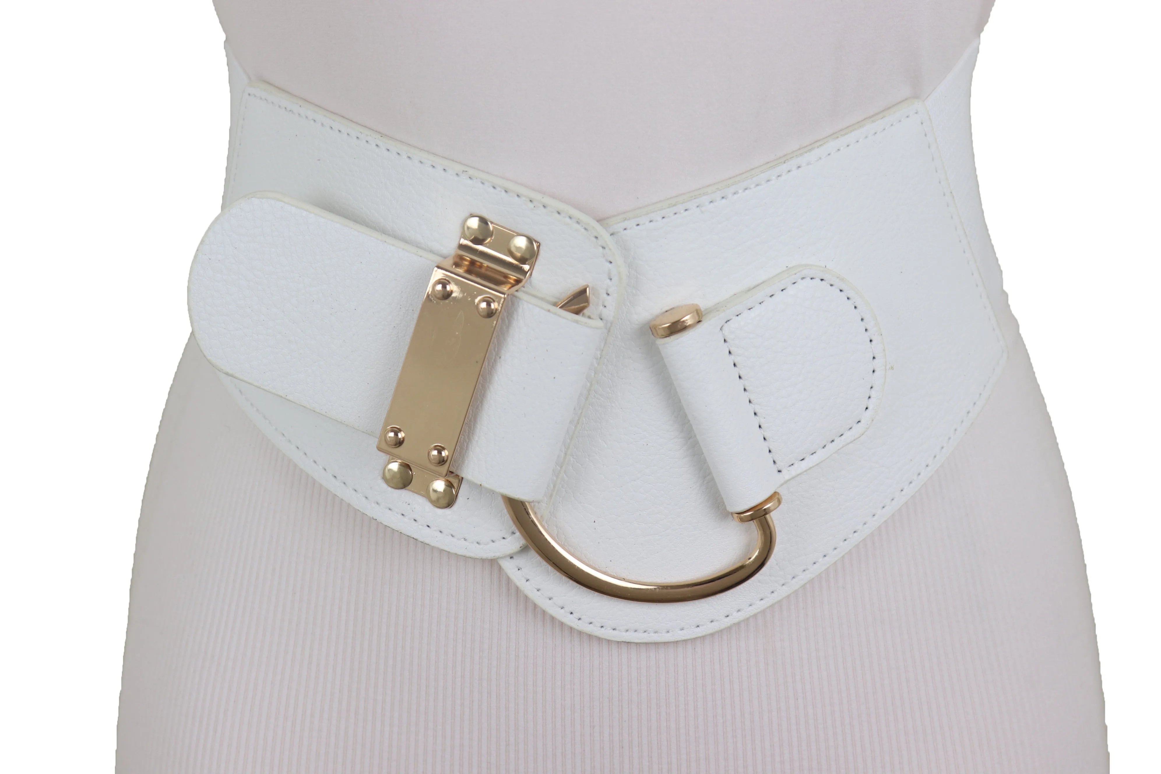 Elastic Wide Waisted Hook Buckle Belt