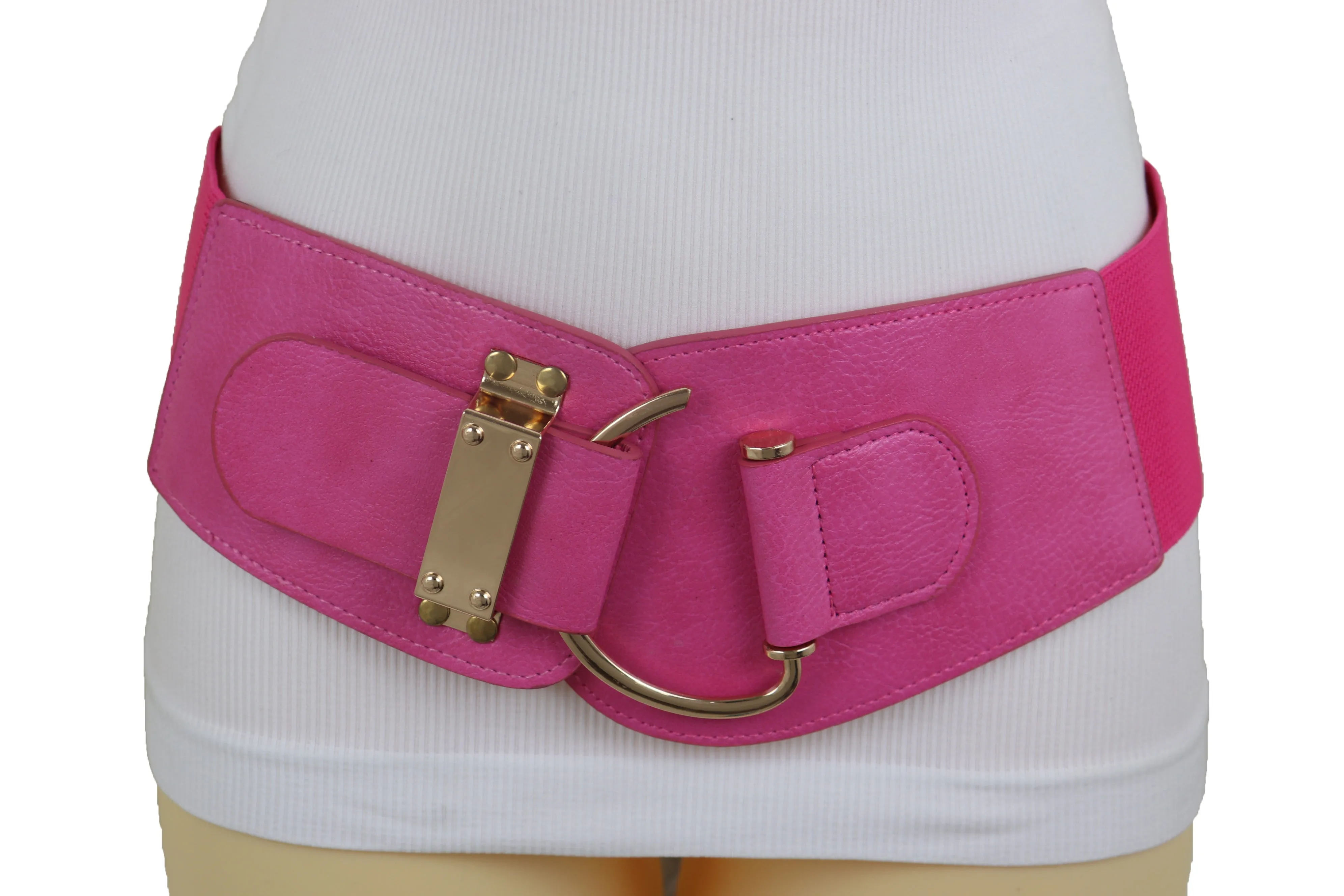 Elastic Wide Waisted Hook Buckle Belt