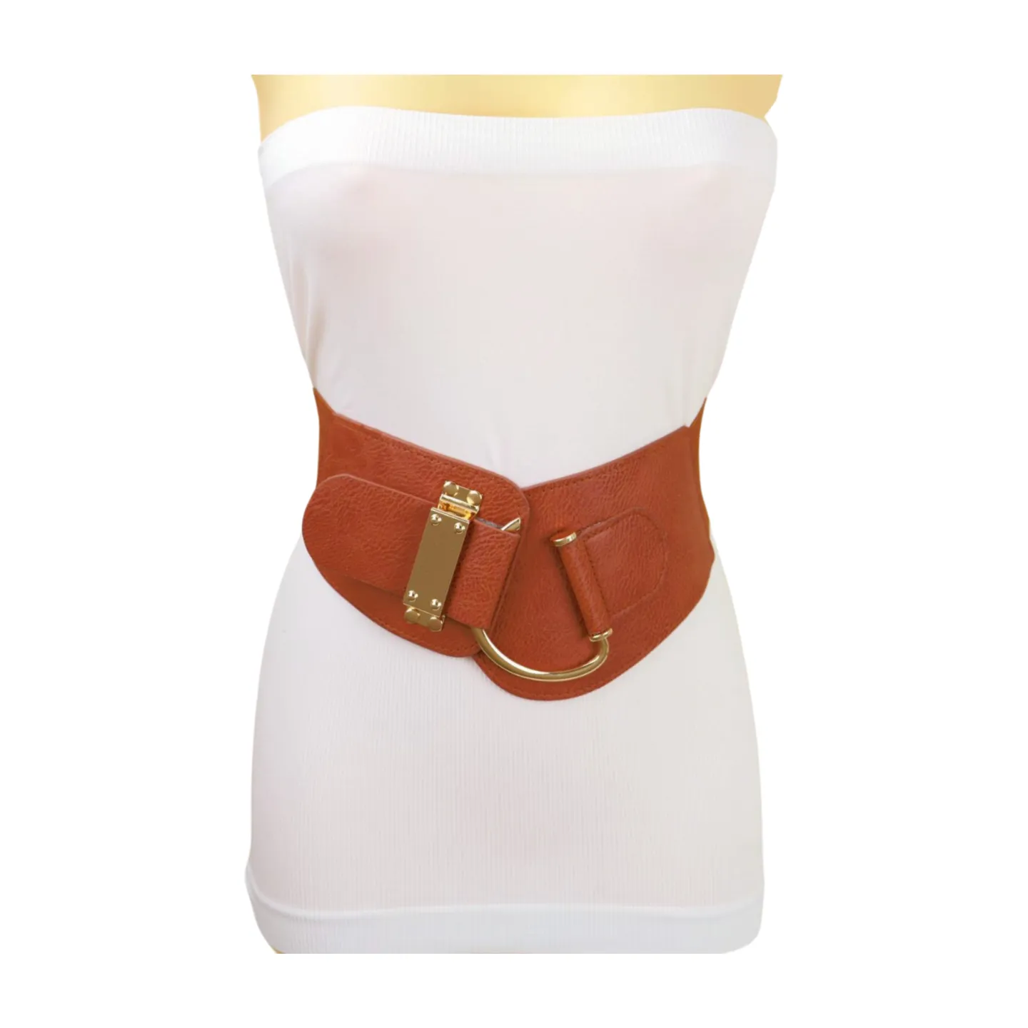 Elastic Wide Waisted Hook Buckle Belt