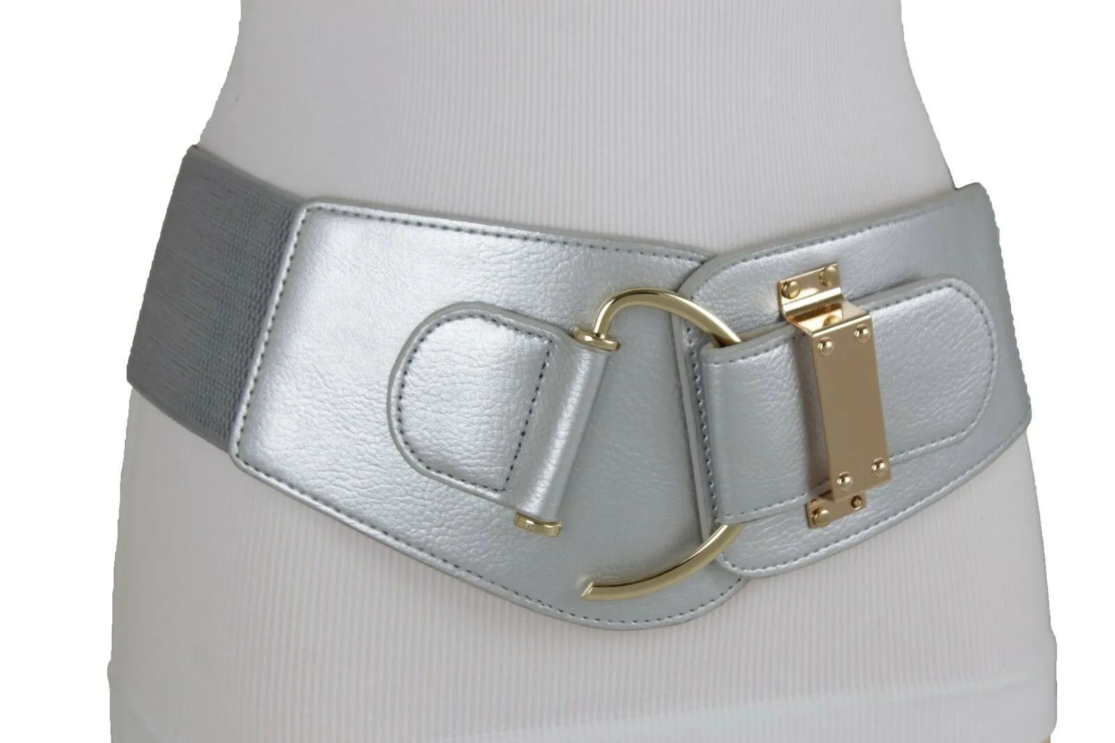 Elastic Wide Waisted Hook Buckle Belt