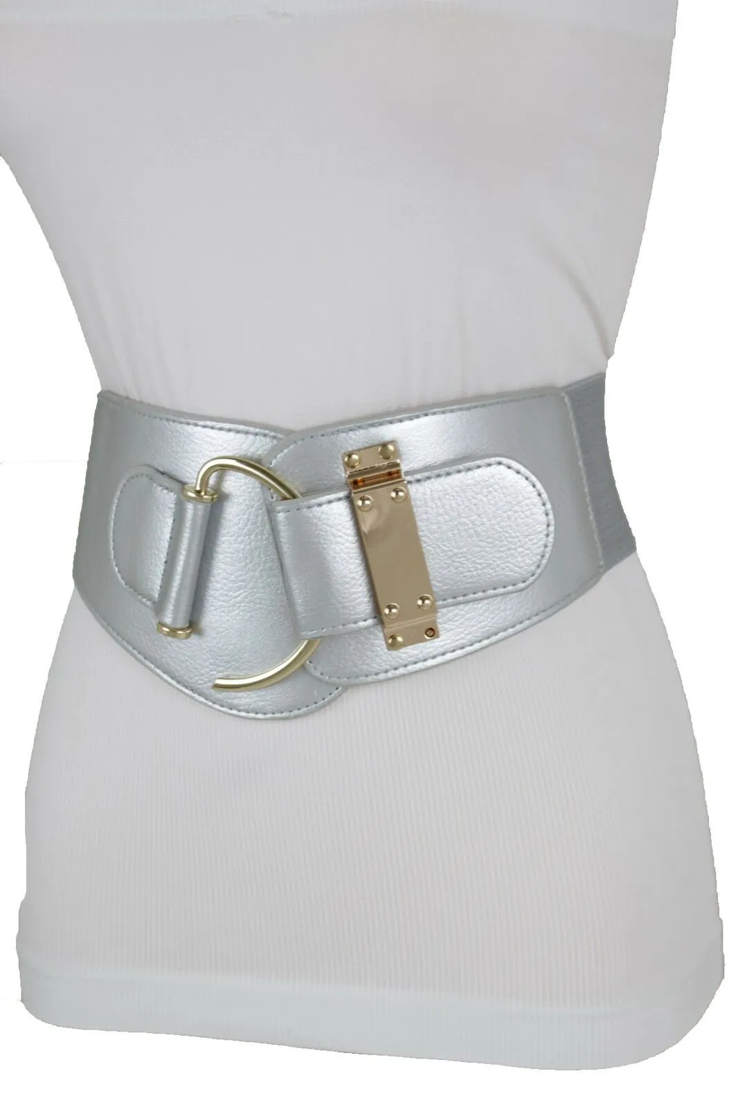 Elastic Wide Waisted Hook Buckle Belt