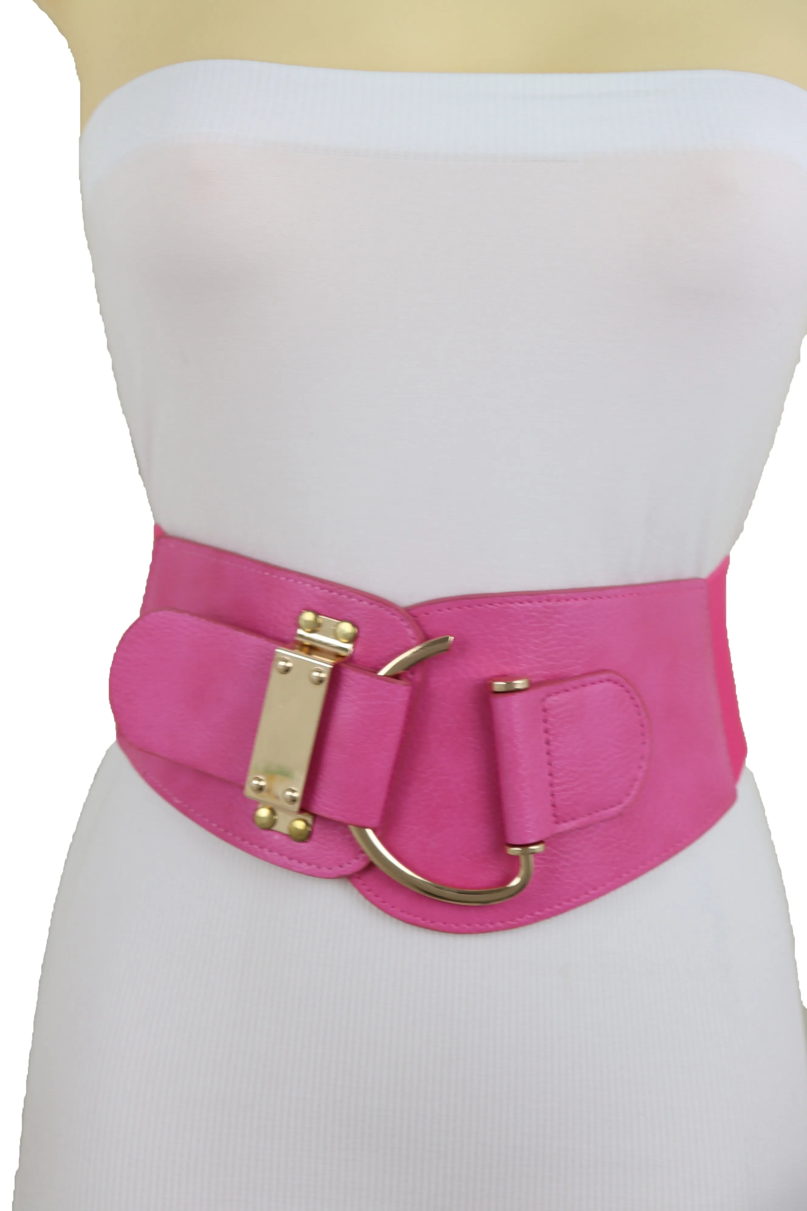 Elastic Wide Waisted Hook Buckle Belt