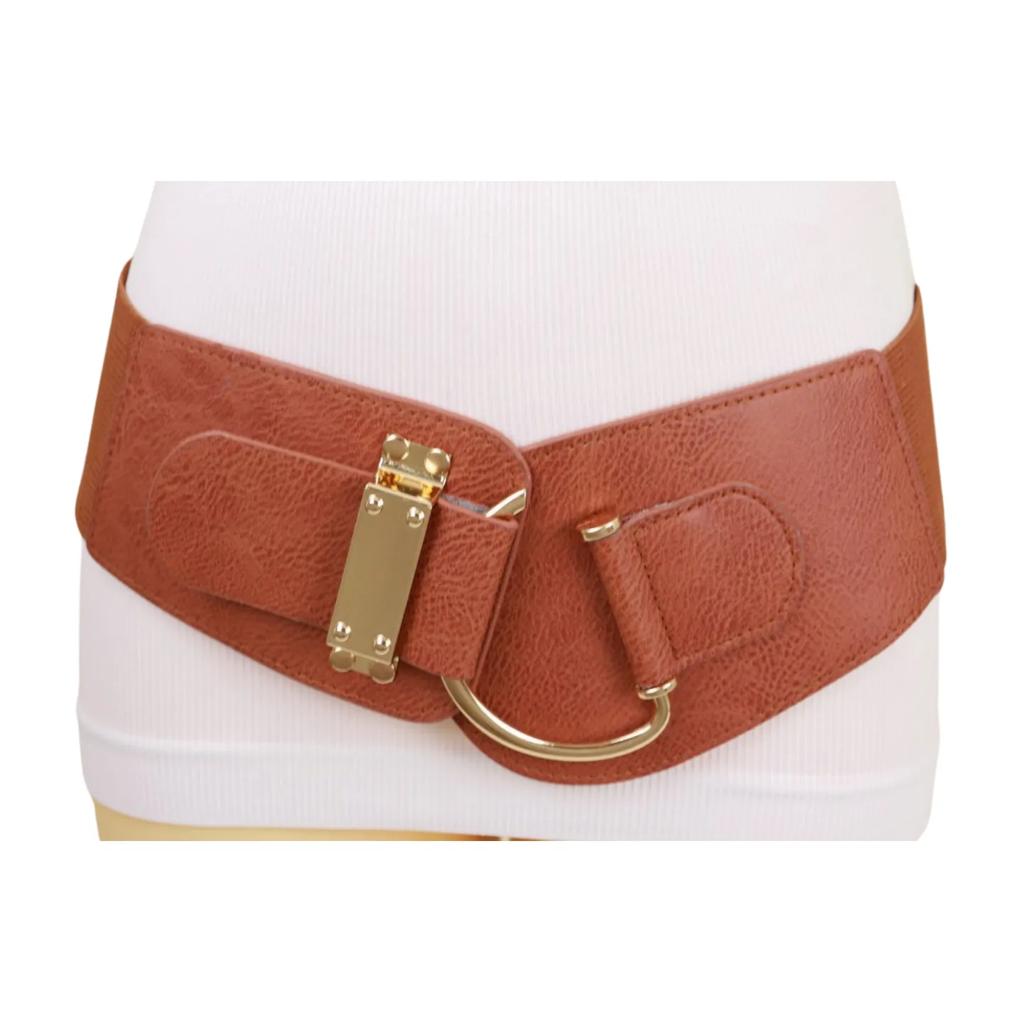 Elastic Wide Waisted Hook Buckle Belt