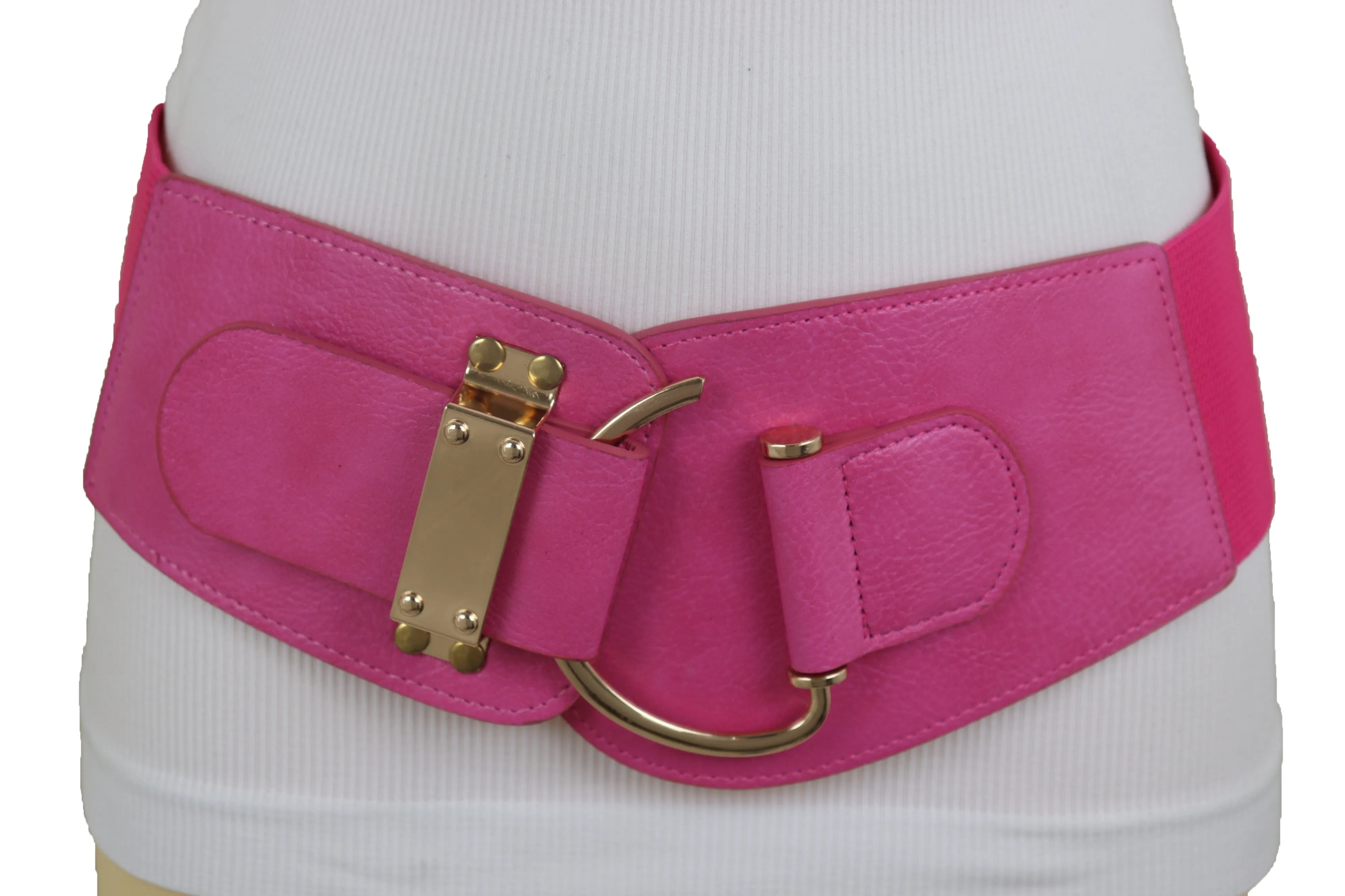 Elastic Wide Waisted Hook Buckle Belt