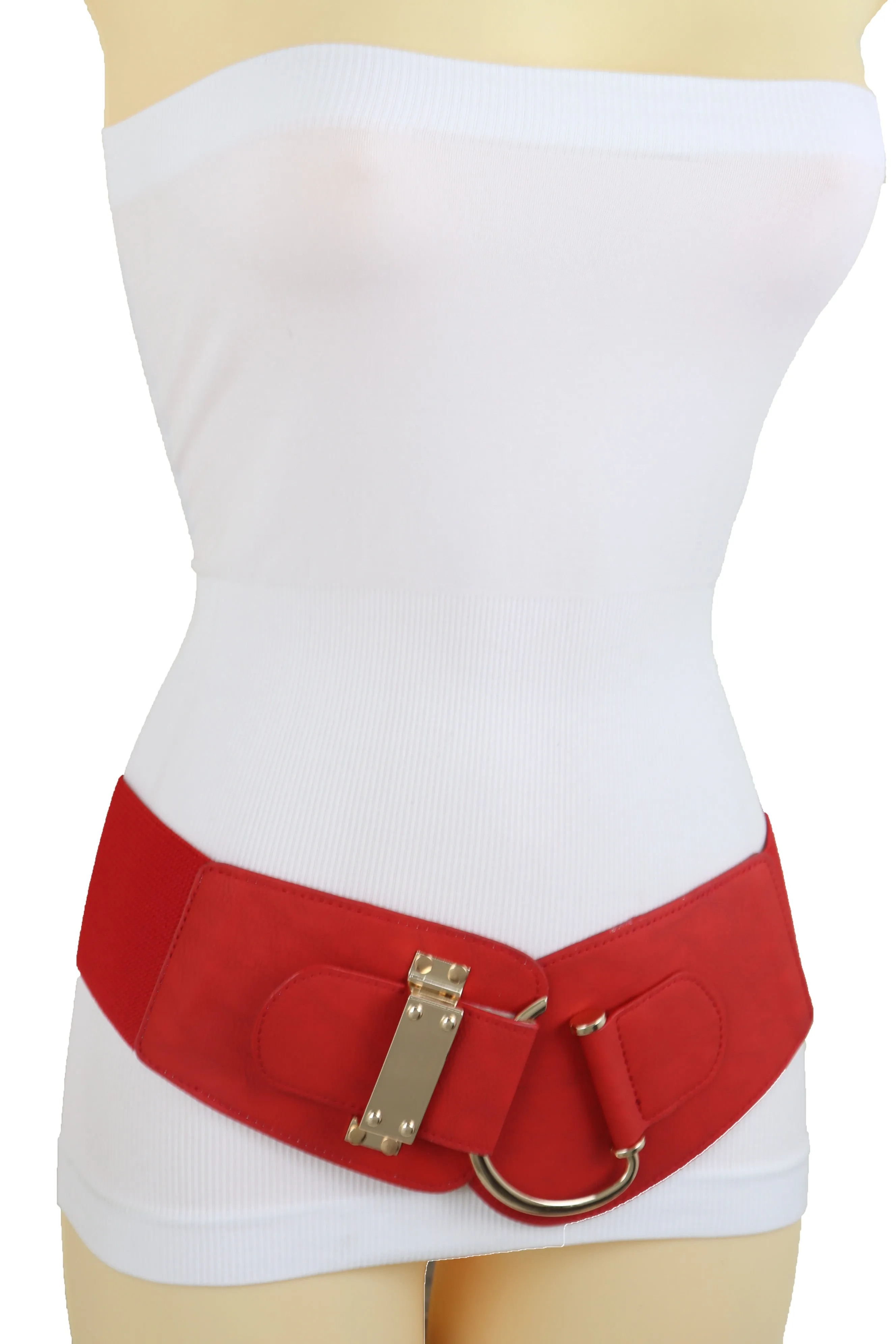 Elastic Wide Waisted Hook Buckle Belt