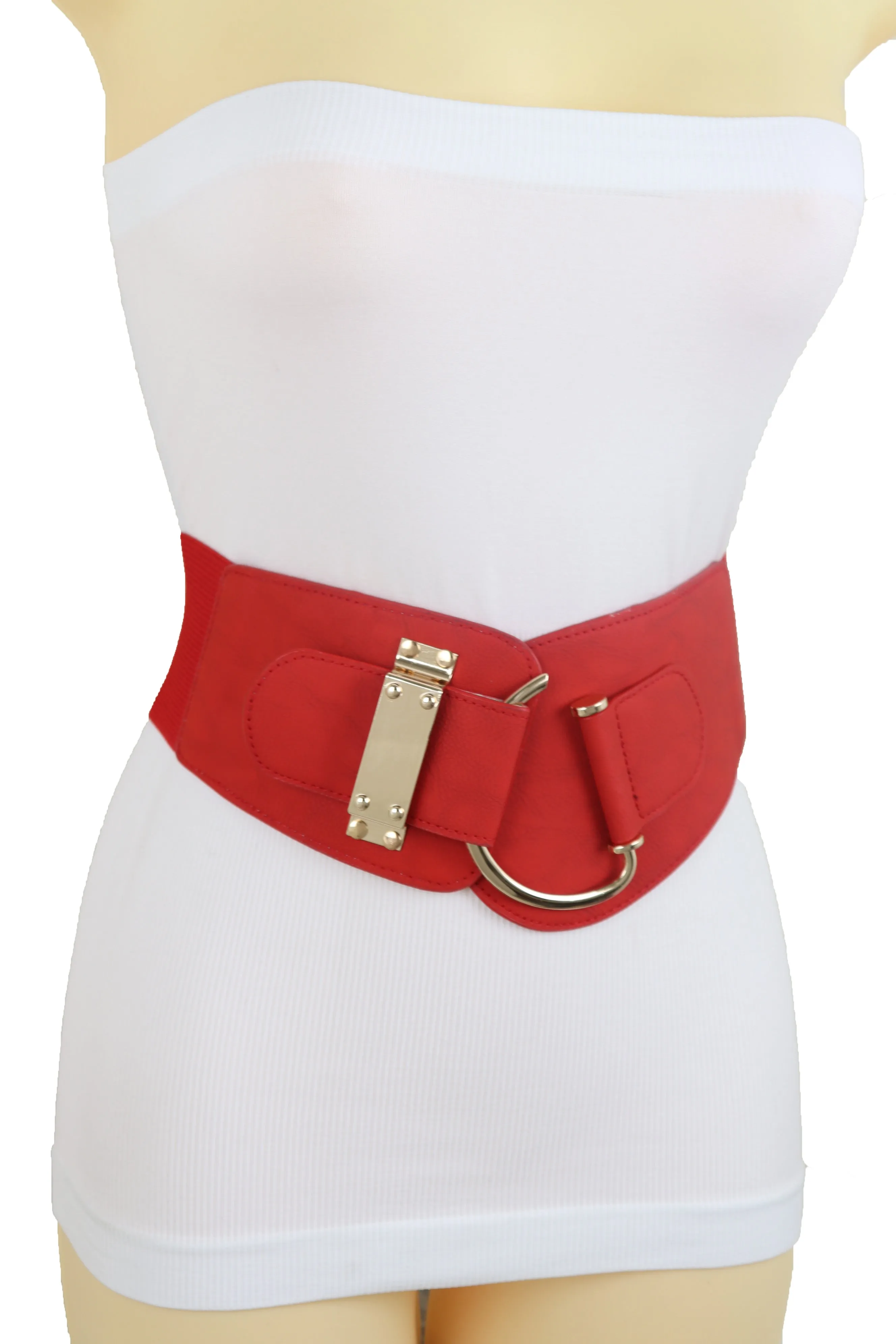 Elastic Wide Waisted Hook Buckle Belt