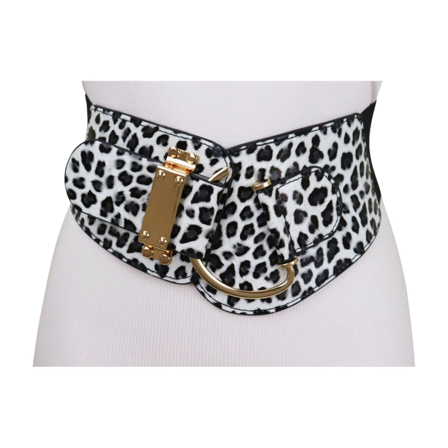 Elastic Wide Waisted Hook Buckle Belt