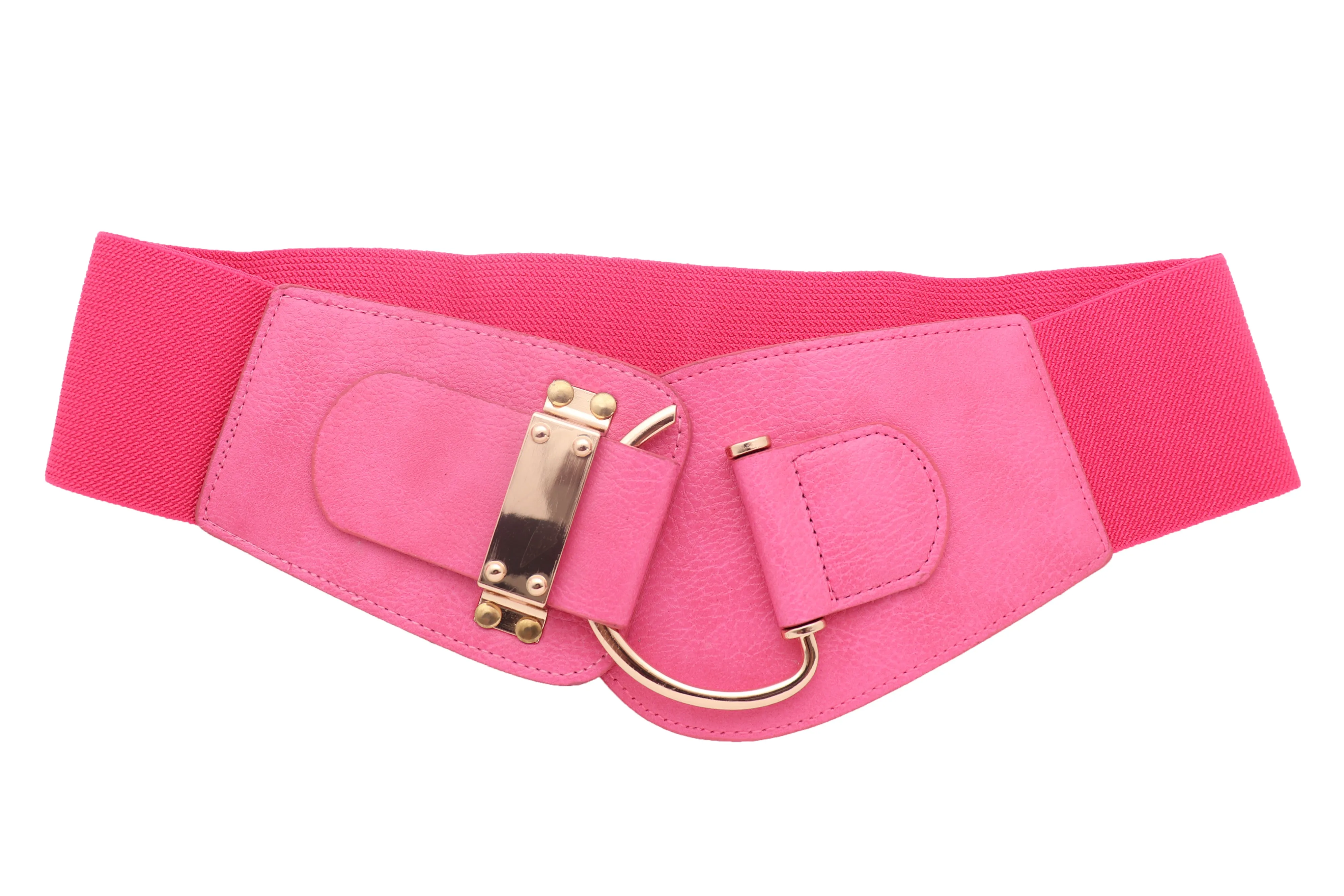 Elastic Wide Waisted Hook Buckle Belt