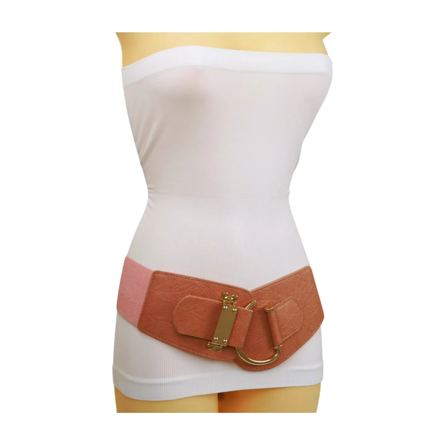 Elastic Wide Waisted Hook Buckle Belt