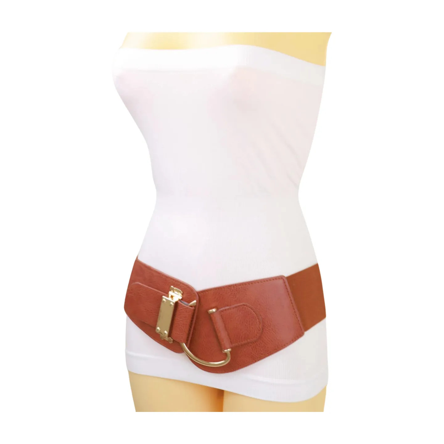 Elastic Wide Waisted Hook Buckle Belt