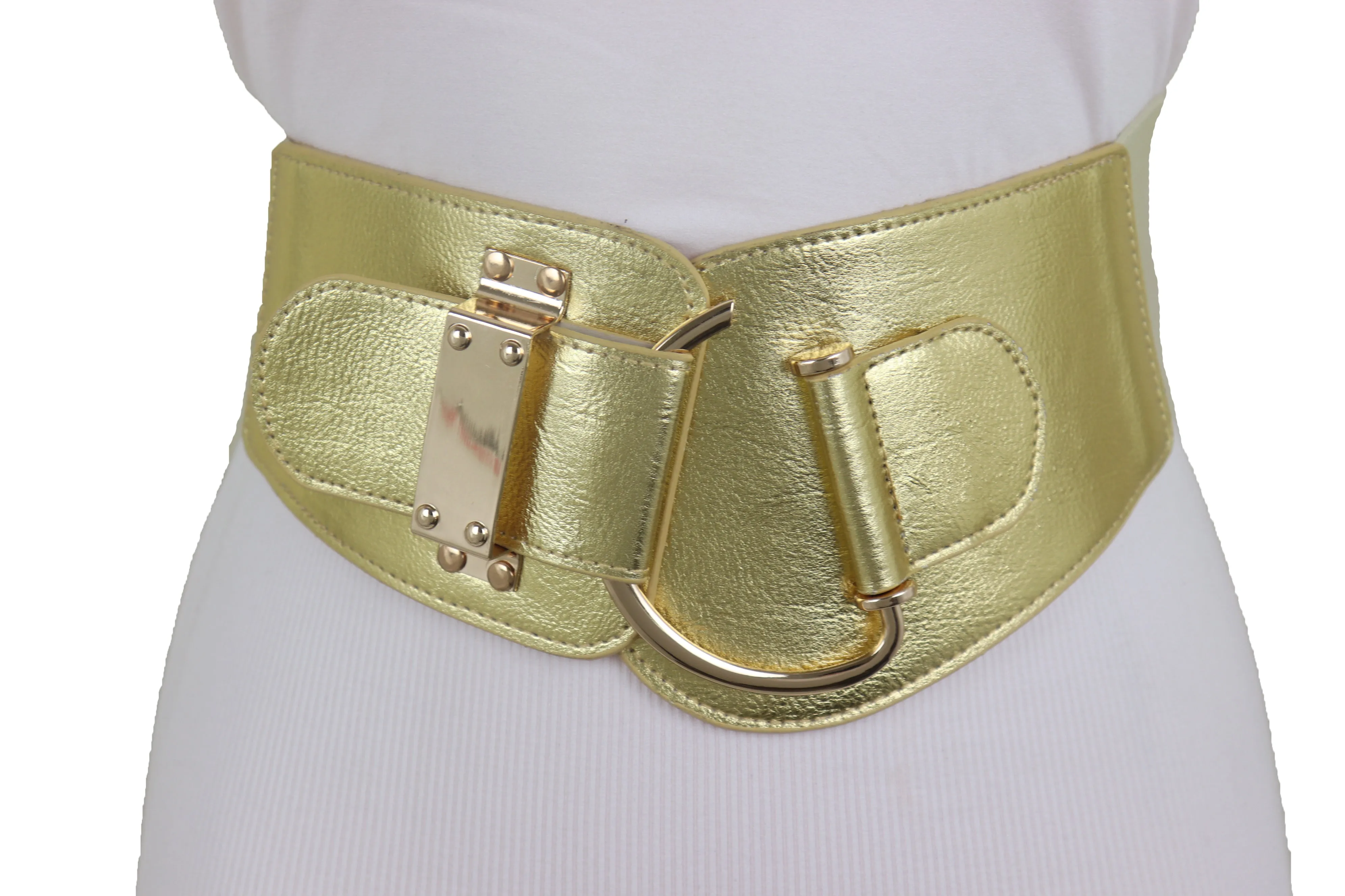 Elastic Wide Waisted Hook Buckle Belt