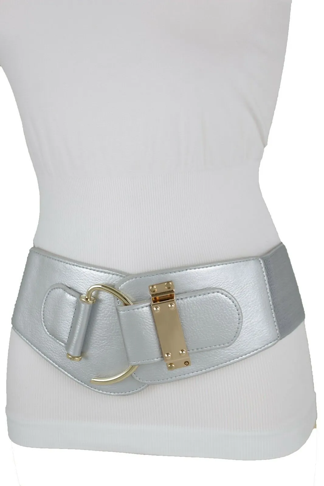 Elastic Wide Waisted Hook Buckle Belt