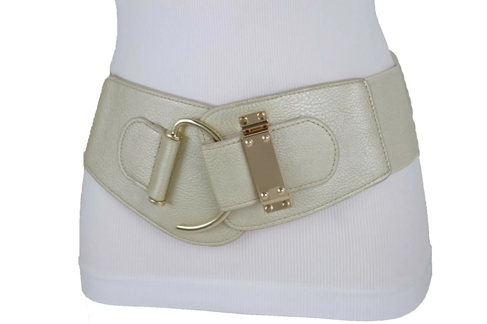 Elastic Wide Waisted Hook Buckle Belt