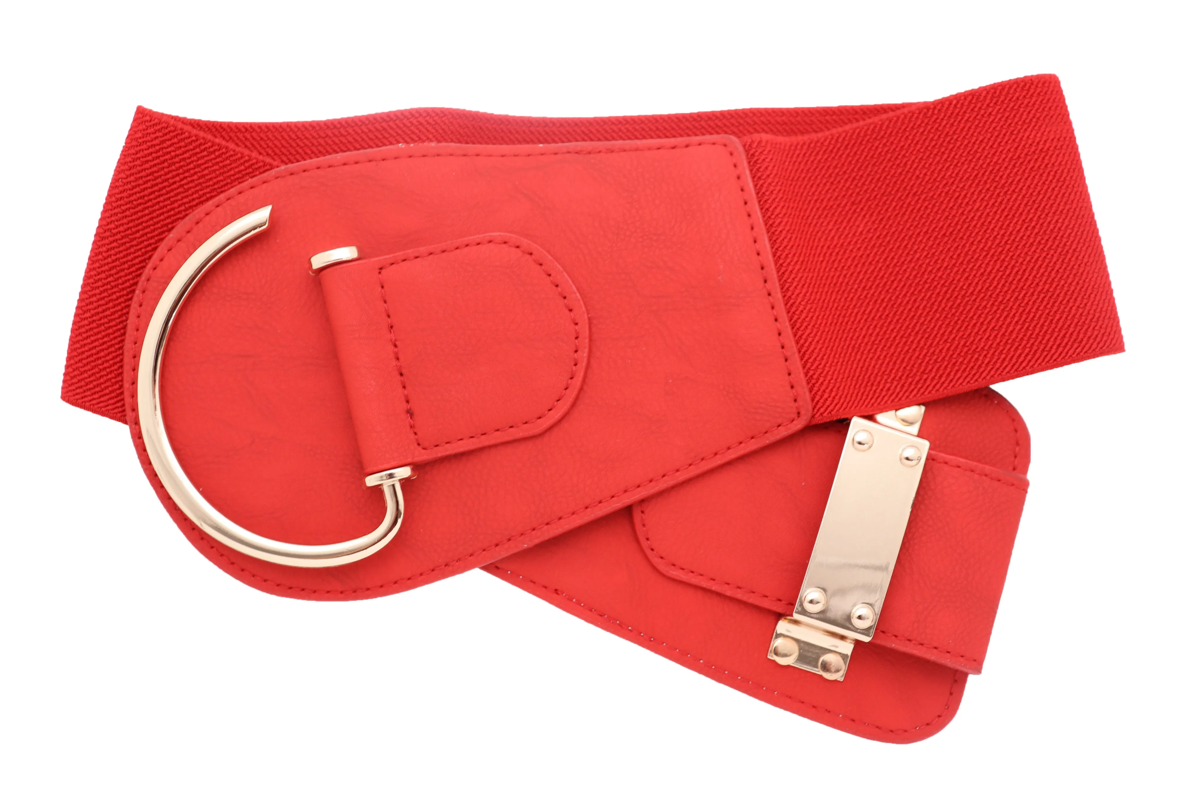 Elastic Wide Waisted Hook Buckle Belt