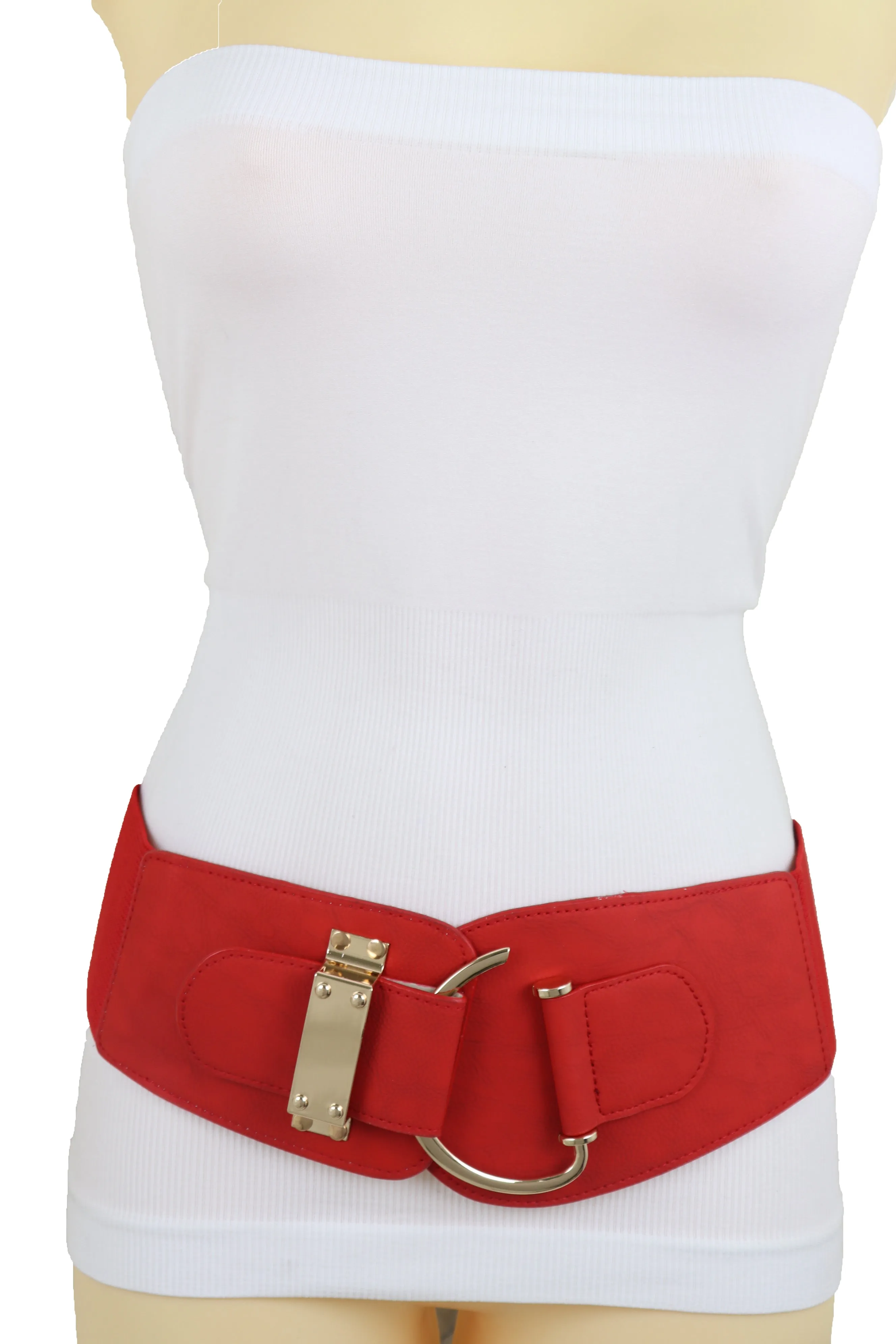 Elastic Wide Waisted Hook Buckle Belt