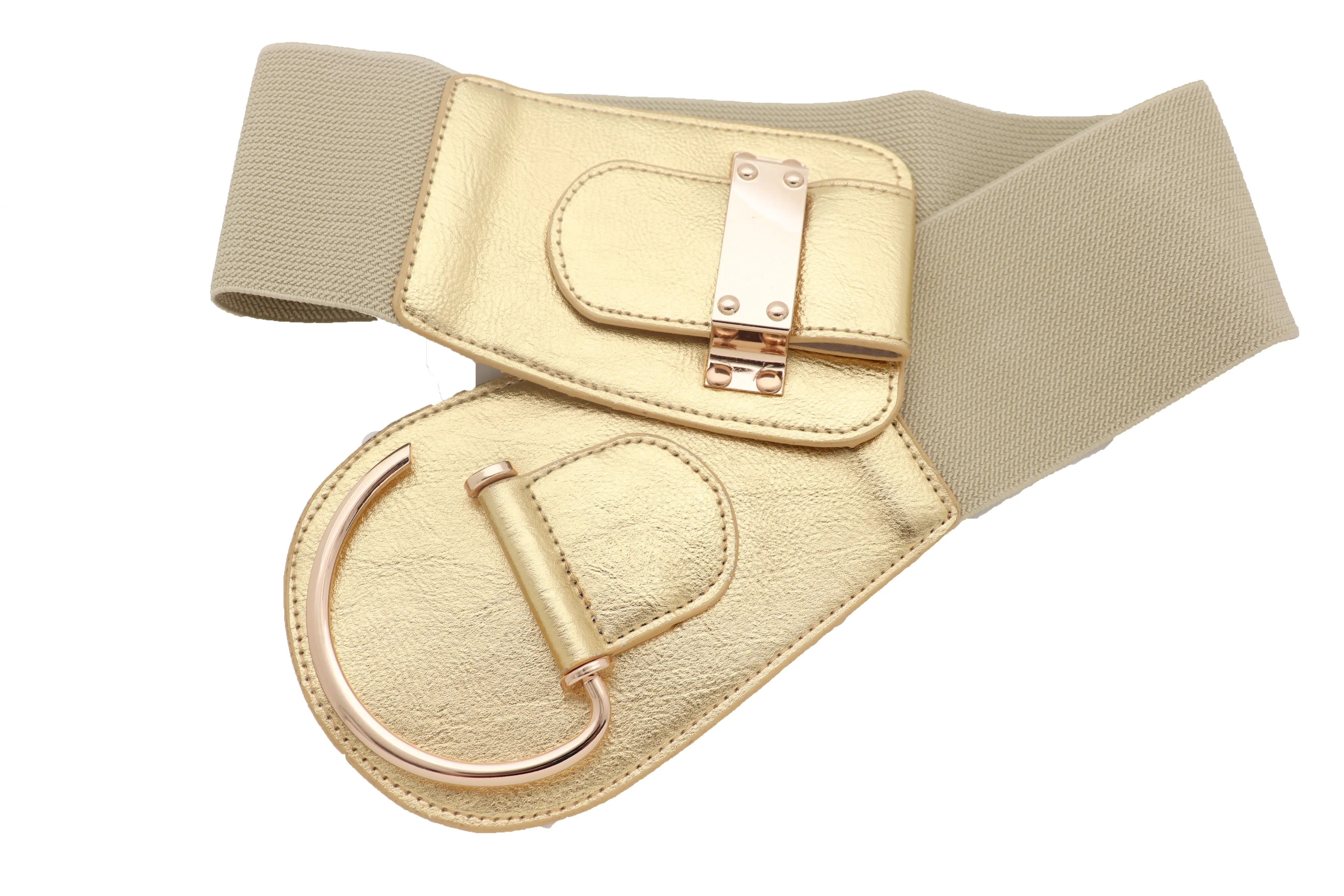 Elastic Wide Waisted Hook Buckle Belt