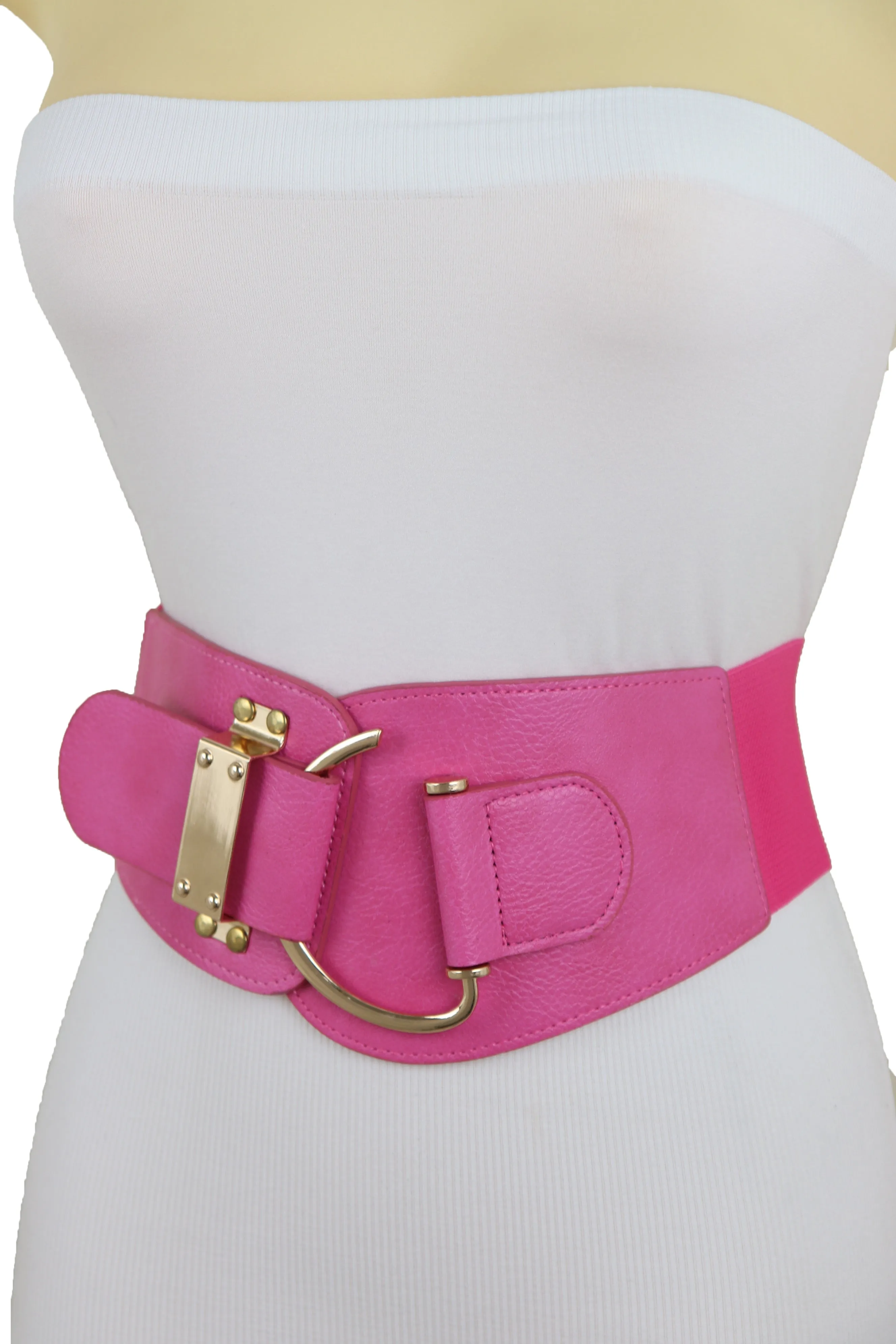 Elastic Wide Waisted Hook Buckle Belt