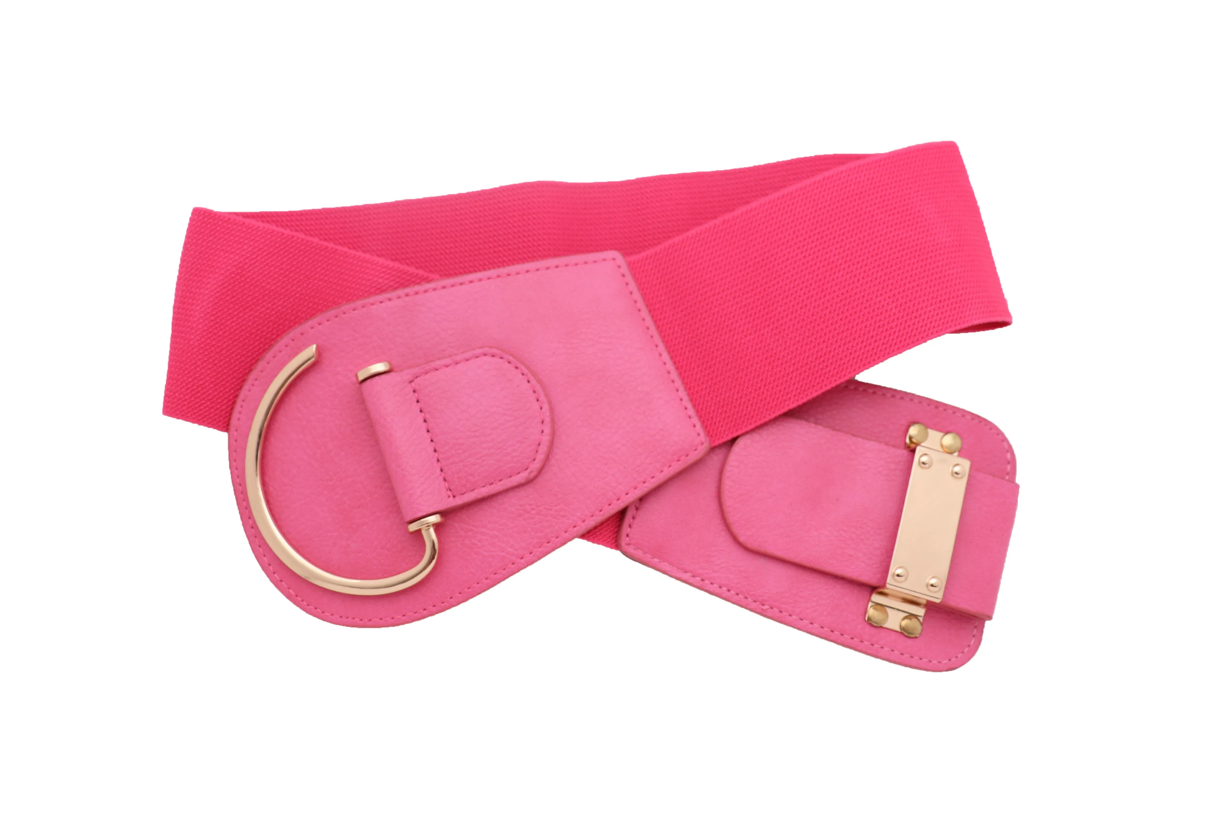 Elastic Wide Waisted Hook Buckle Belt