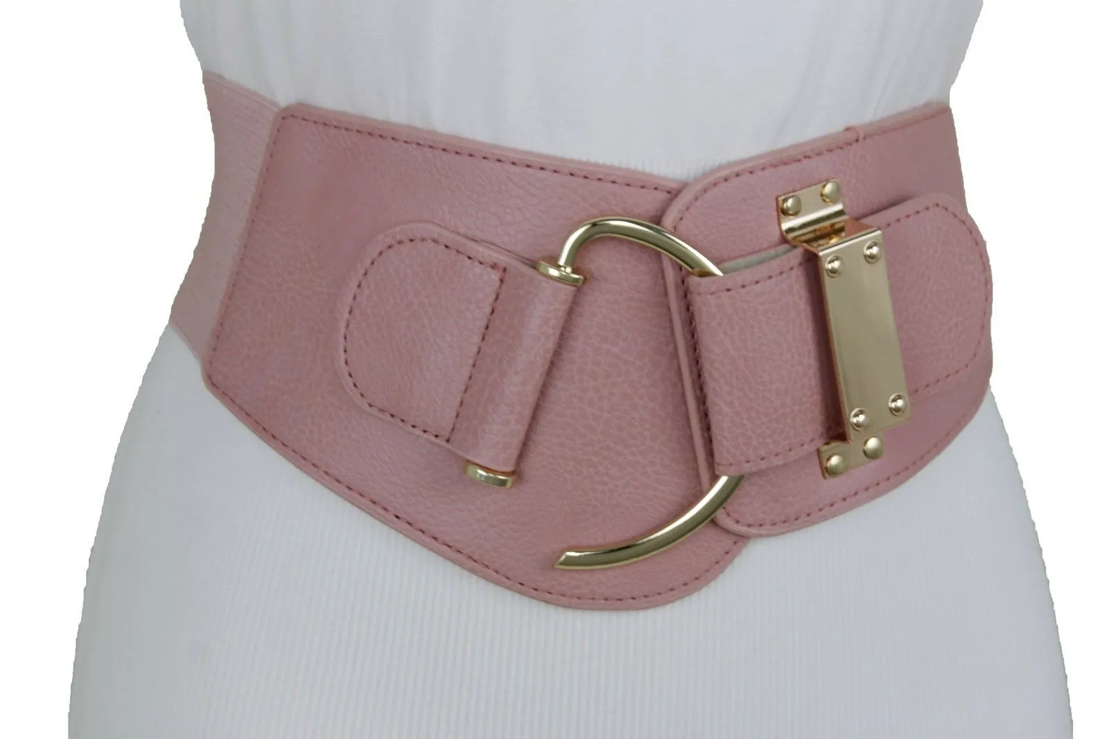 Elastic Wide Waisted Hook Buckle Belt