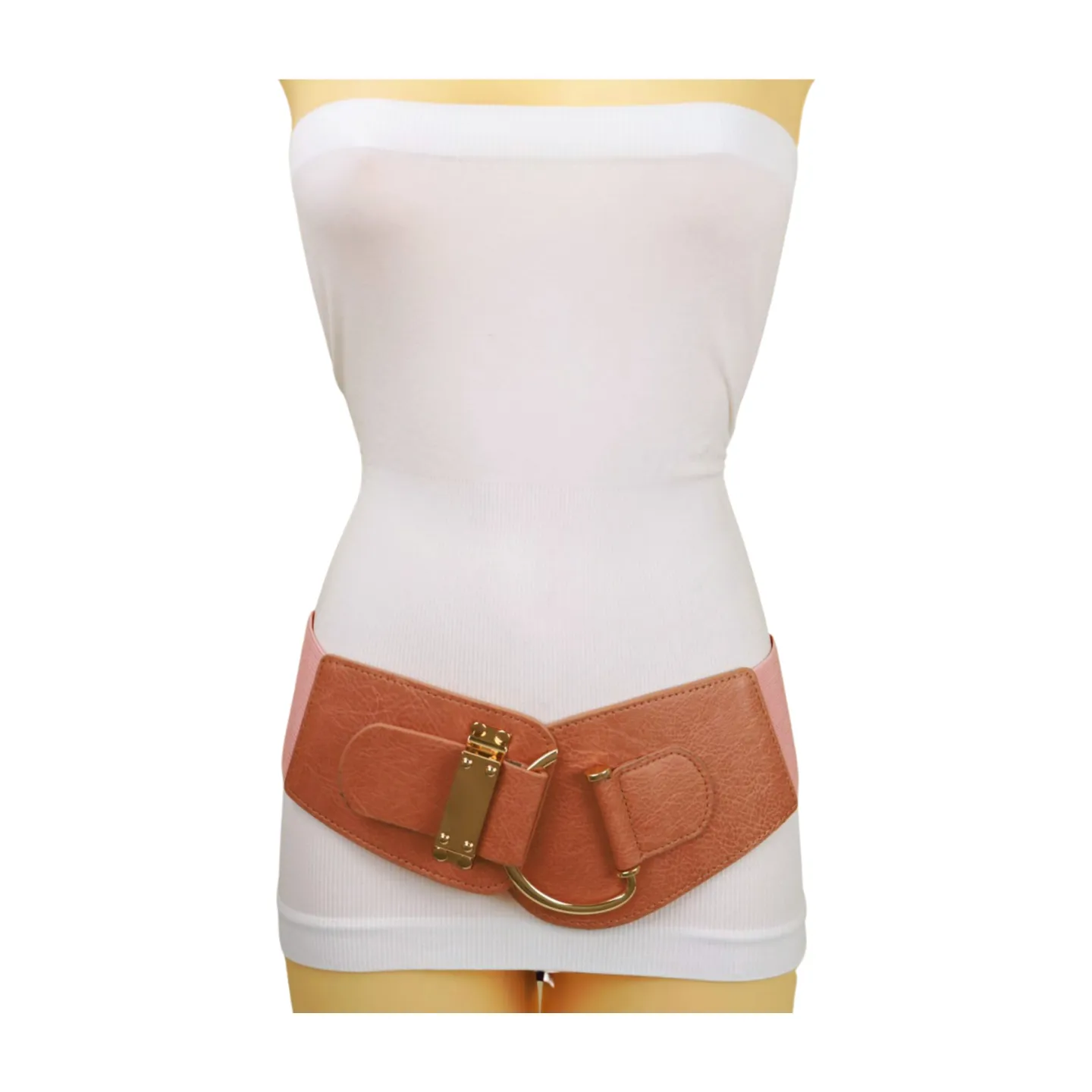 Elastic Wide Waisted Hook Buckle Belt