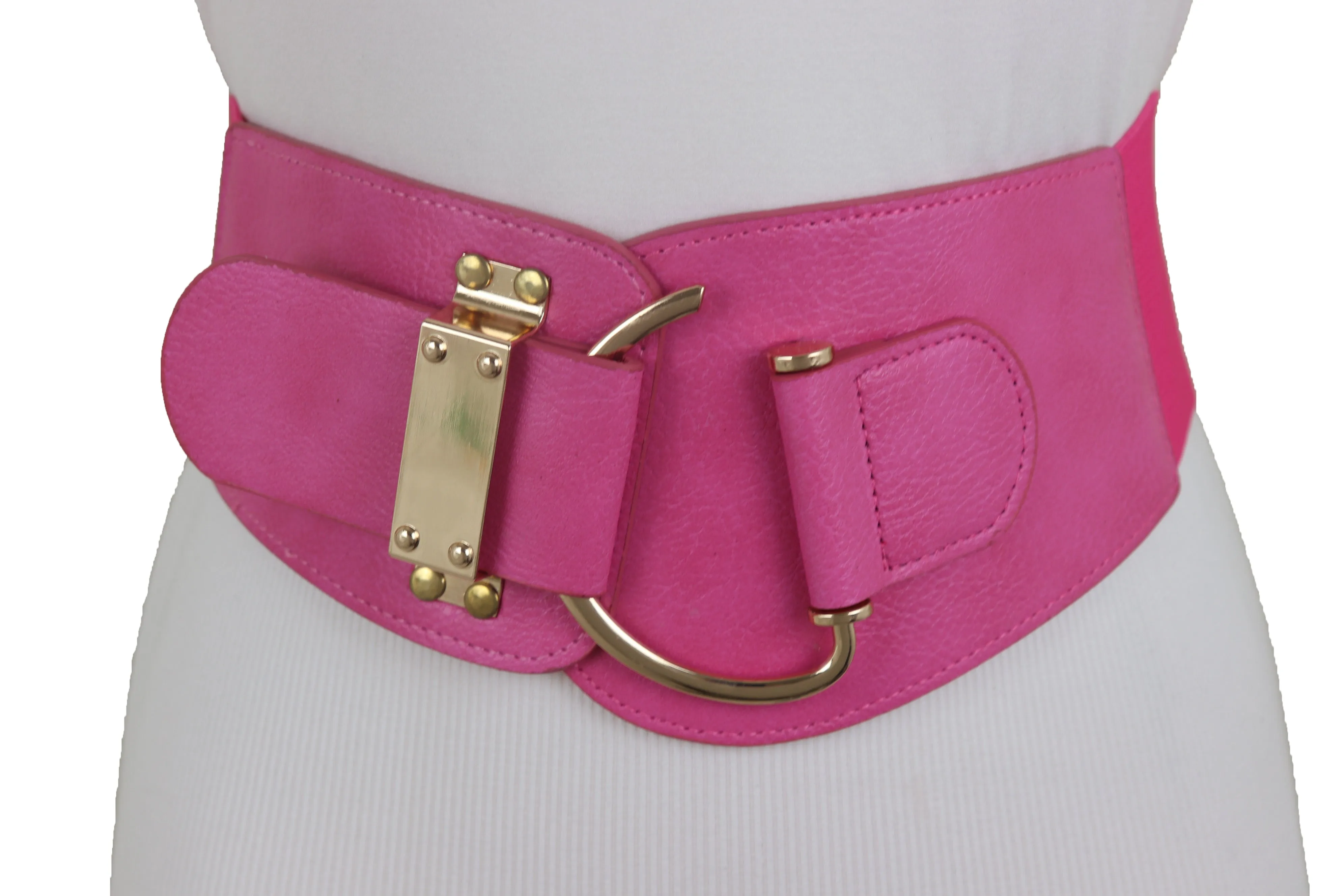 Elastic Wide Waisted Hook Buckle Belt