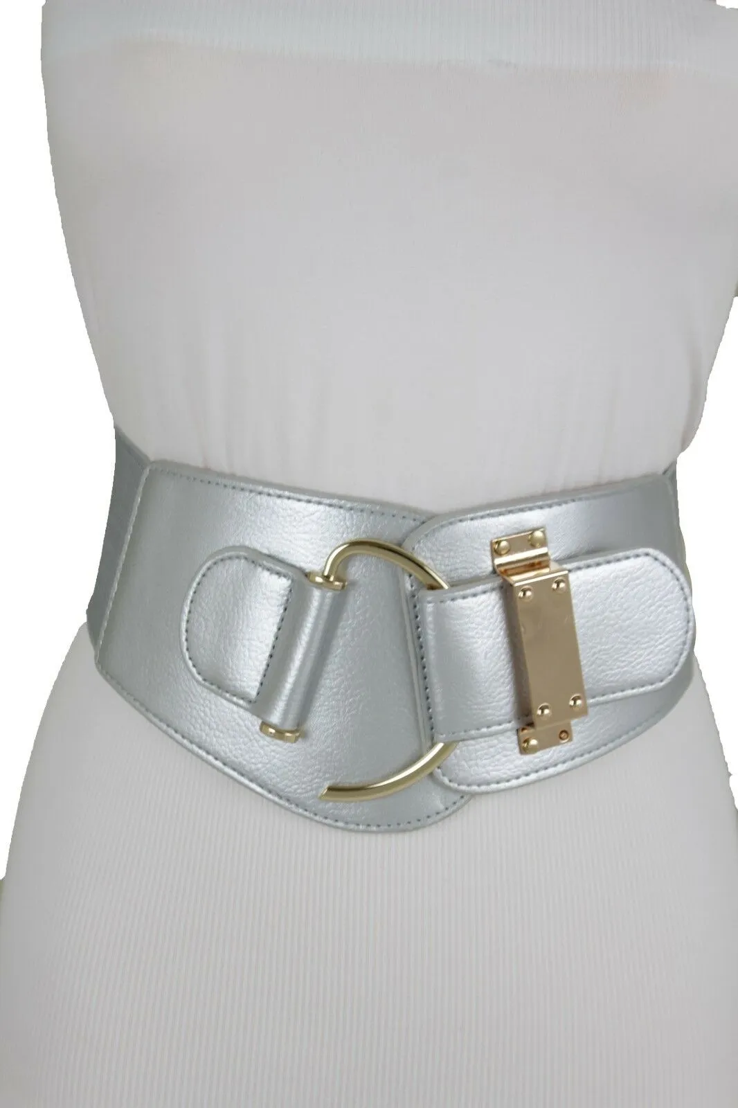 Elastic Wide Waisted Hook Buckle Belt