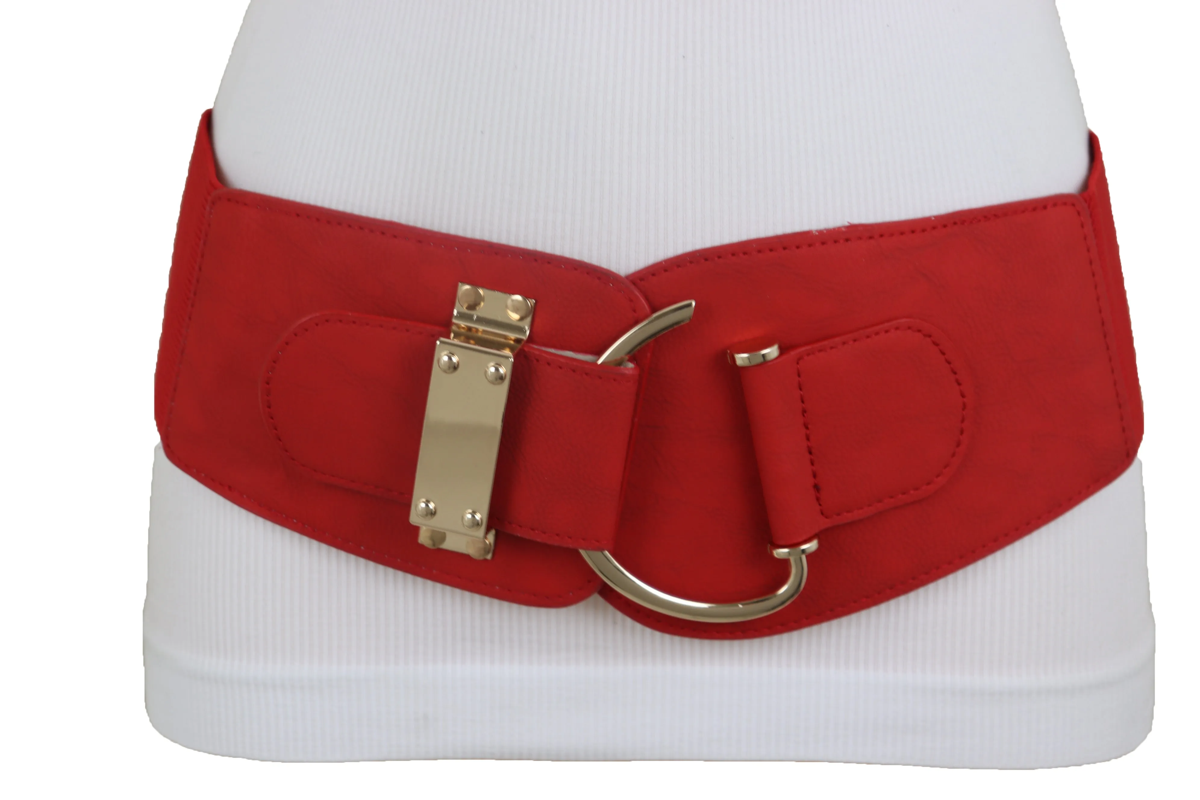 Elastic Wide Waisted Hook Buckle Belt