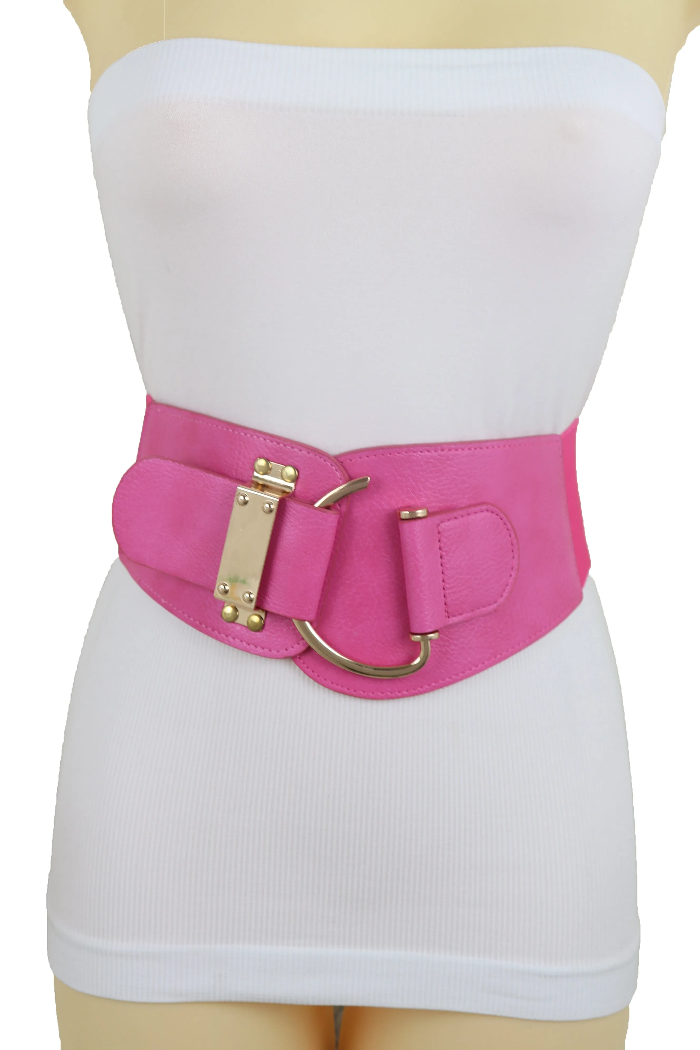 Elastic Wide Waisted Hook Buckle Belt