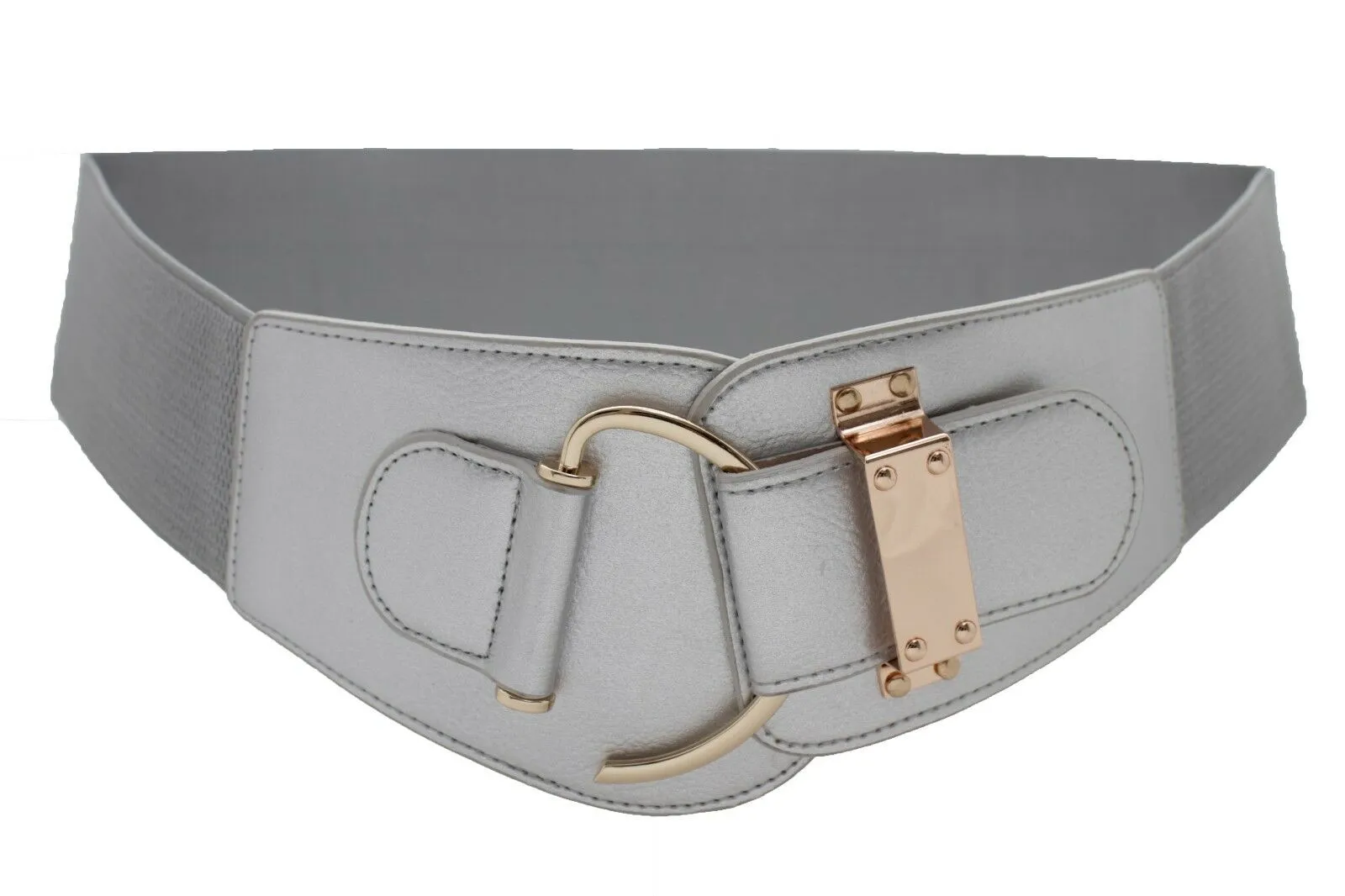 Elastic Wide Waisted Hook Buckle Belt