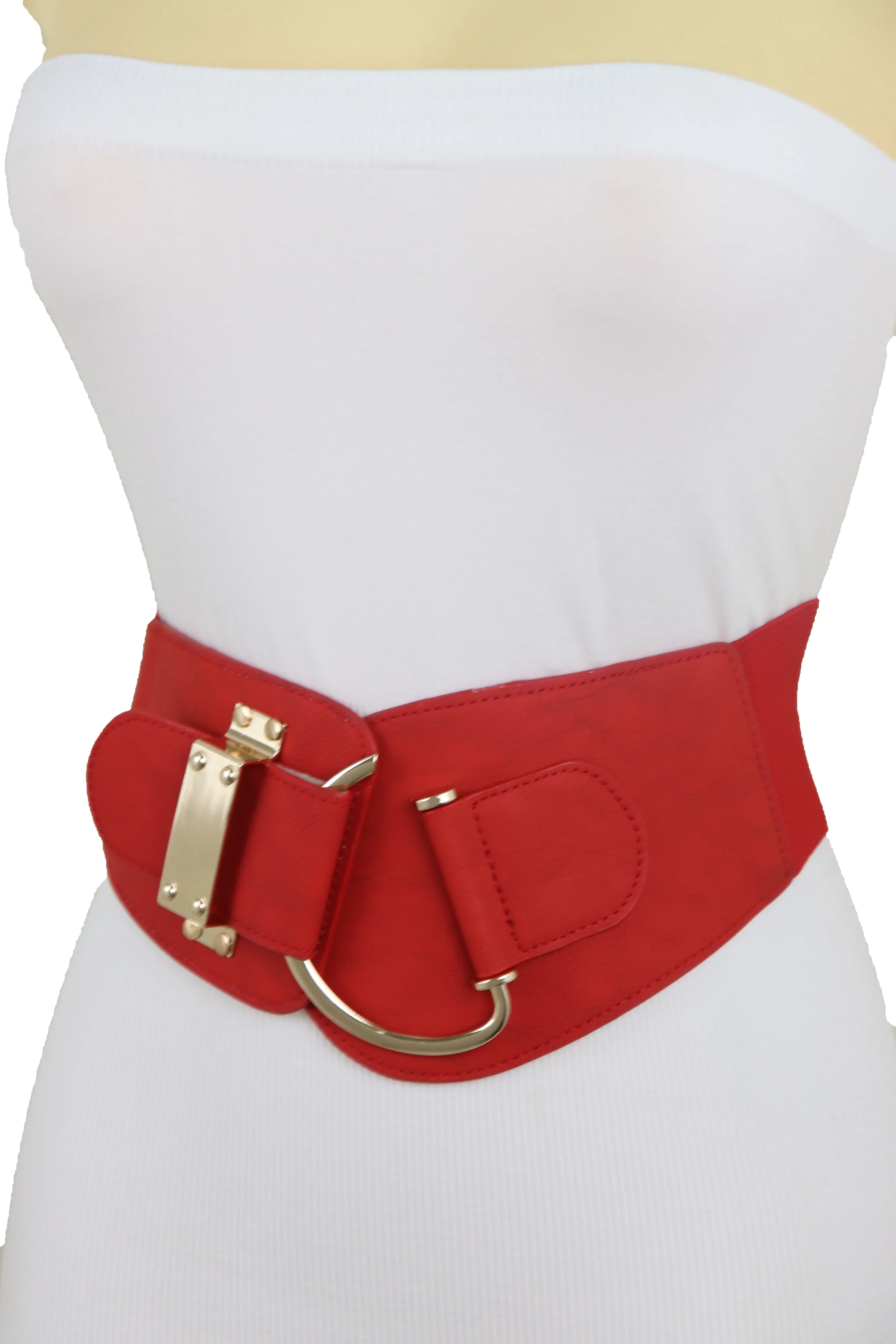 Elastic Wide Waisted Hook Buckle Belt