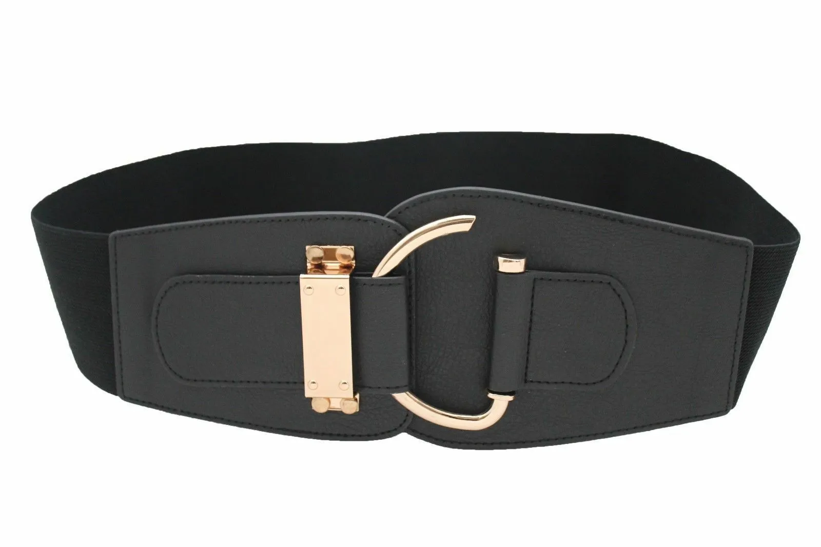 Elastic Wide Waisted Hook Buckle Belt